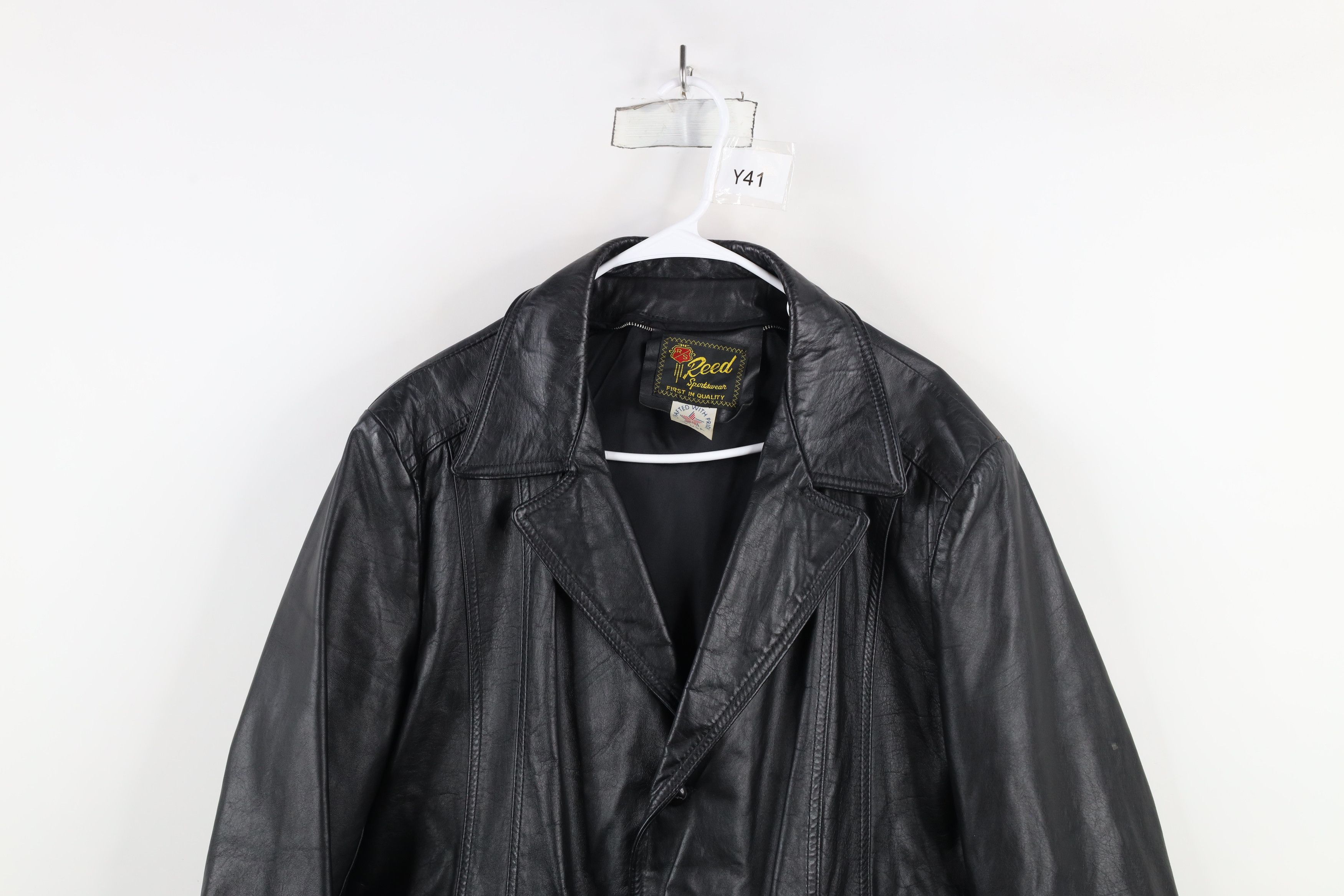 Vintage Vintage 70s Streetwear Full Button Leather Jacket Black USA Size US XXL / EU 58 / 5 - 2 Thumbnail