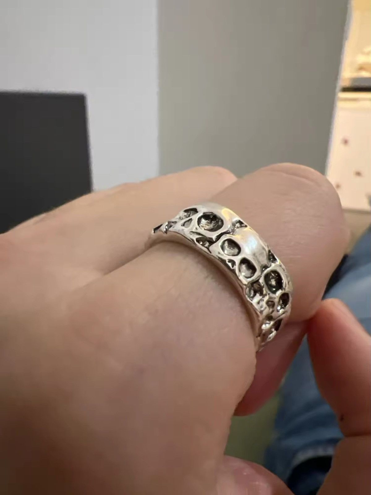Other Retro Carving Skull Adjustable Ring Size ONE SIZE - 5 Thumbnail