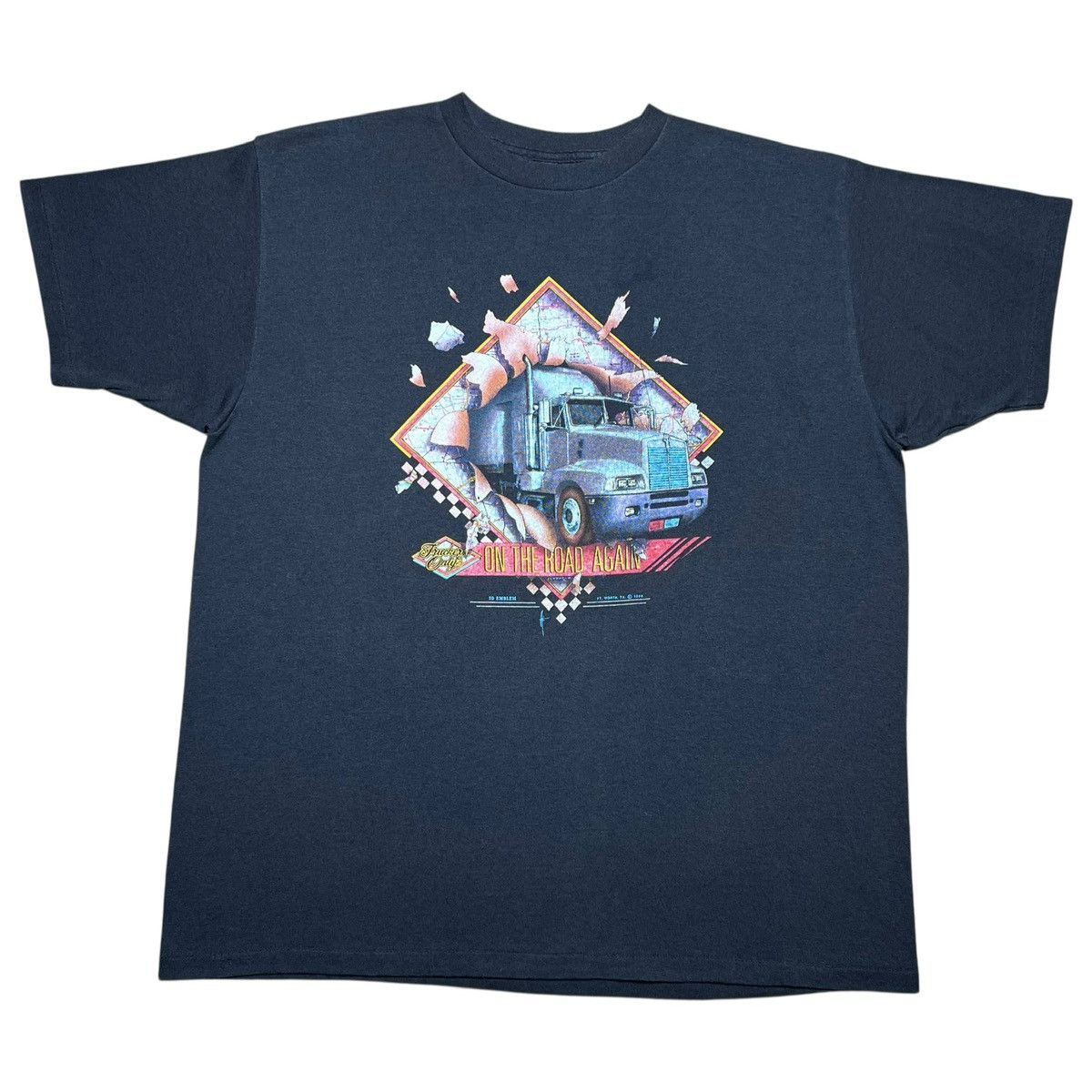 Other Vtg 1988 Truckers Only On The Road Again 3D Emblem T-Shirt Size US XL / EU 56 / 4 - 1 Thumbnail