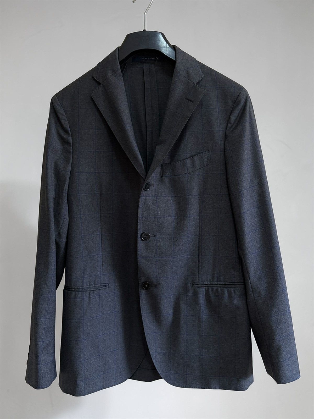 Boggi Boggi Milano x Reda Super 110s Grey Plaid Blazer 48 Size 38R - 1 Thumbnail