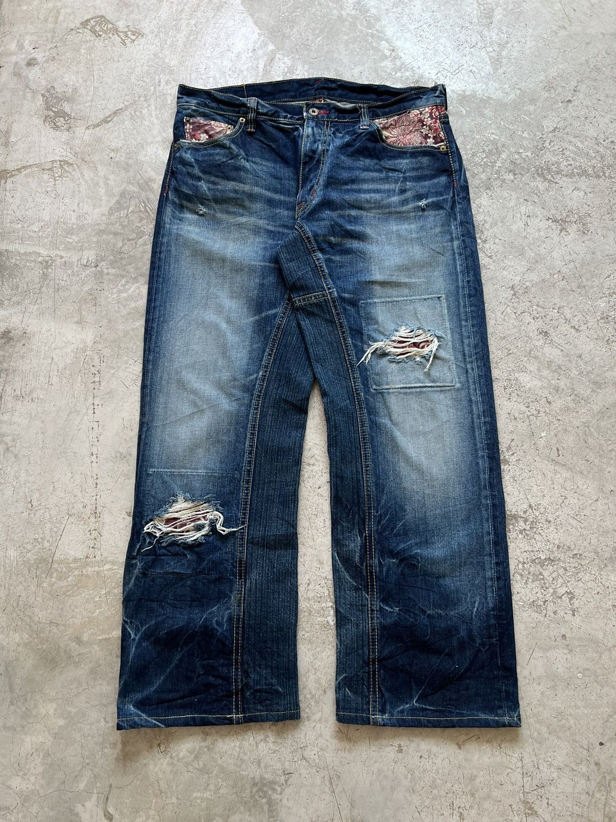 Vintage SOLD* Eternal Japan Boro Denim Cargo Pants Size US 36 / EU 52 - 1 Thumbnail