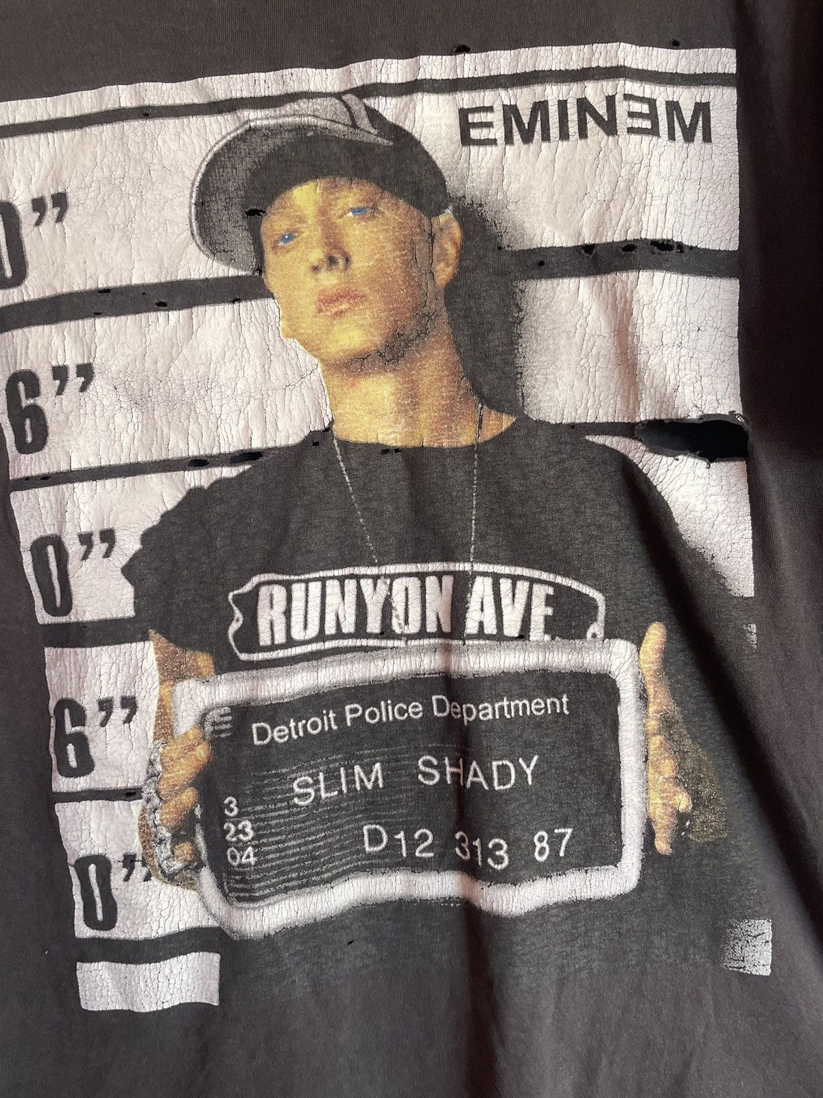 Eminem × Rap Tees × Vintage Trashed Vintage 00s Eminem Slim Shady Rap T Shirt Tee Size US M / EU 48-50 / 2 - 4 Thumbnail