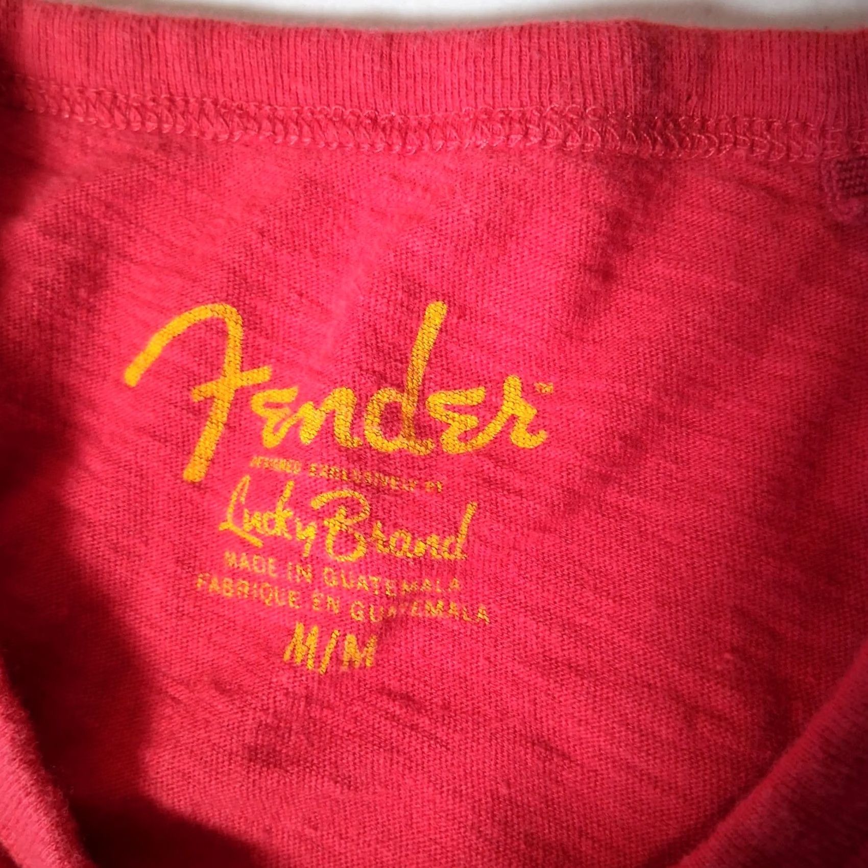 Lucky Brand Lucky Brand Red Shirt M Short Sleeve Crew Neck Graphic Guitar Amps Strings Music Distressed Look Mens T-Shirt Size US M / EU 48-50 / 2 - 7 Thumbnail
