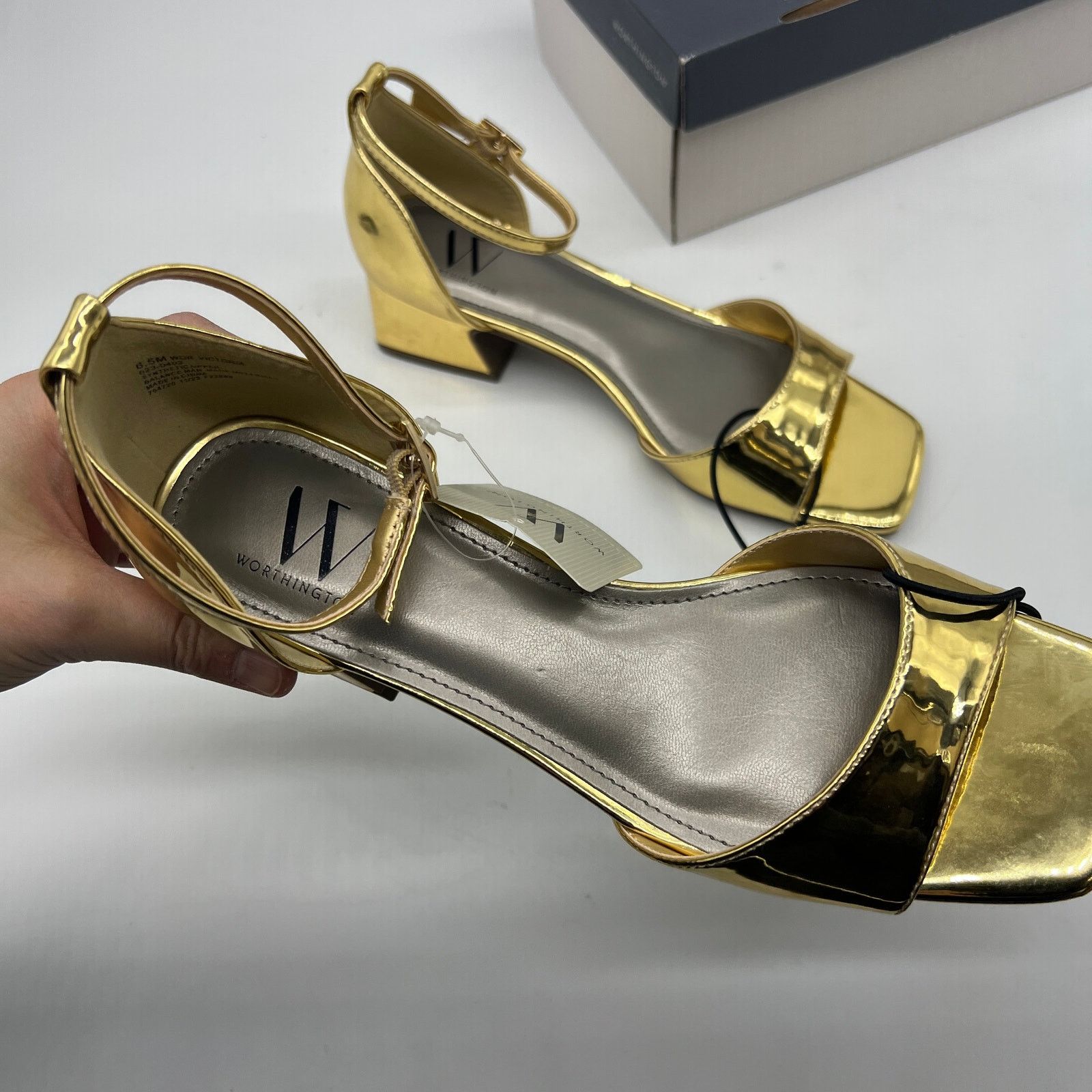 Other Worthington Womens Victoria Block Heel Pumps Gold Size 6.5M Size US 6.5 / IT 36.5 - 5 Thumbnail