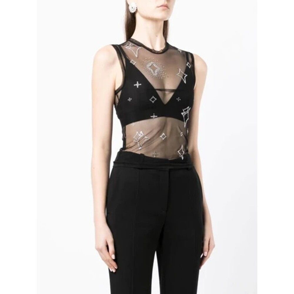 Other Saint Sintra Crystal Mesh Hot Fix Tank 40 4 S Black SSENSE Size US S / EU 44-46 / 1 - 2 Thumbnail