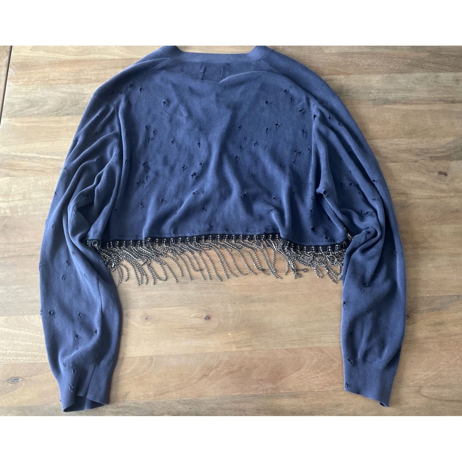Vintage VINTAGE Furst of a Kind Cardigan Shirt One Size Blue Grunge Punk 90s Bohemian City Womens Size ONE SIZE - 2 Thumbnail