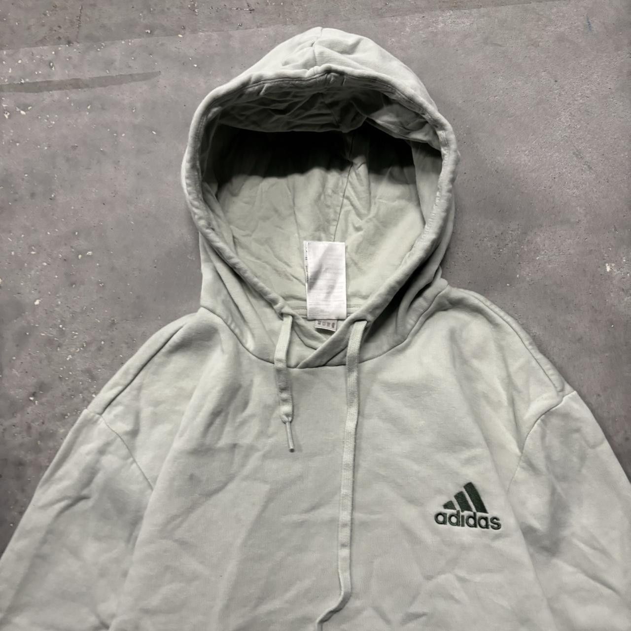 Adidas × Vintage Crazy Vintage Y2K/2000s Light Green Adidas Embroidered Streetwear Essential Hoodie! Size US L / EU 52-54 / 3 - 2 Thumbnail