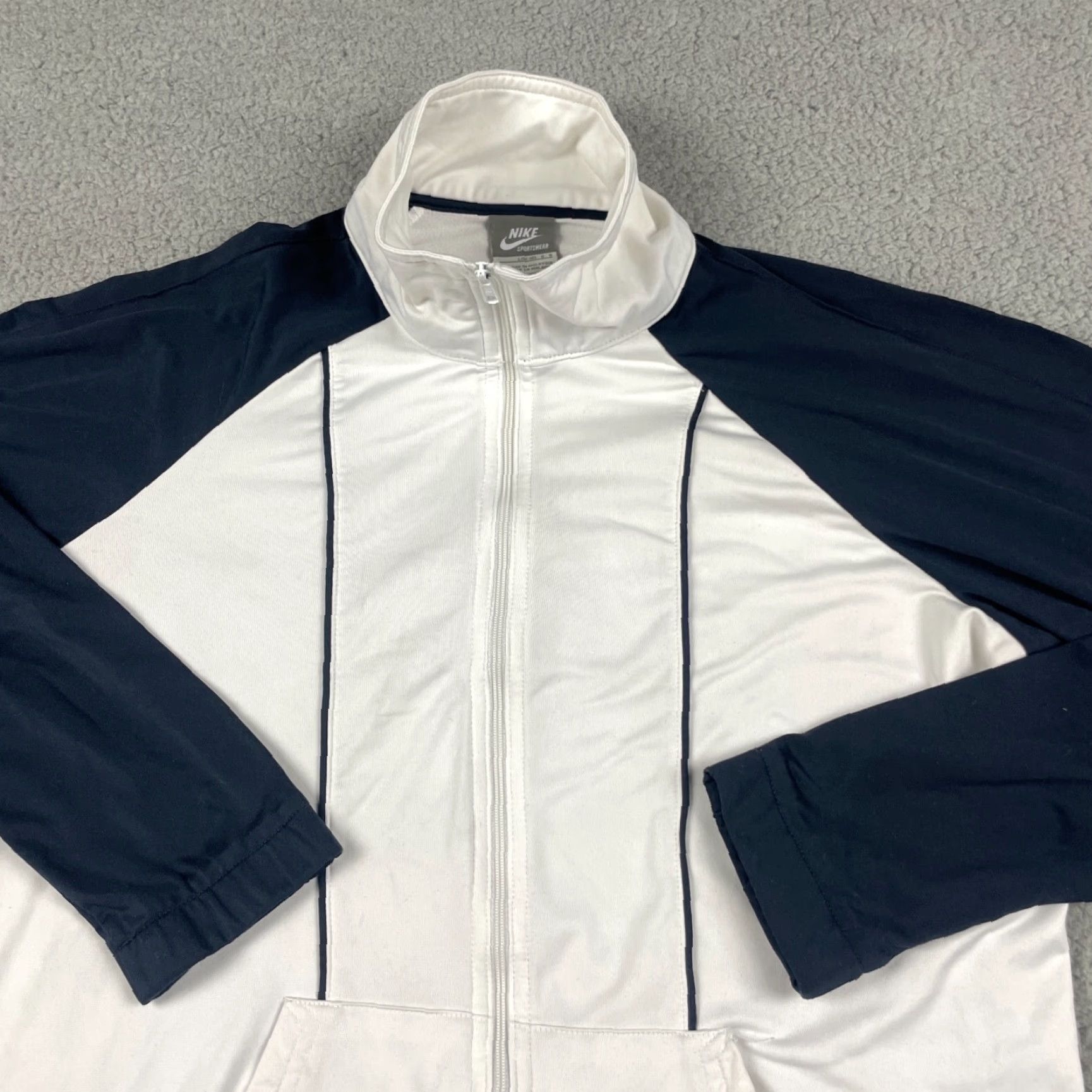 Nike VINTAGE Nike Jacket Women's L White Blue Activewear Track Jacket Zip Men? Size L / US 10 / IT 46 - 2 Thumbnail