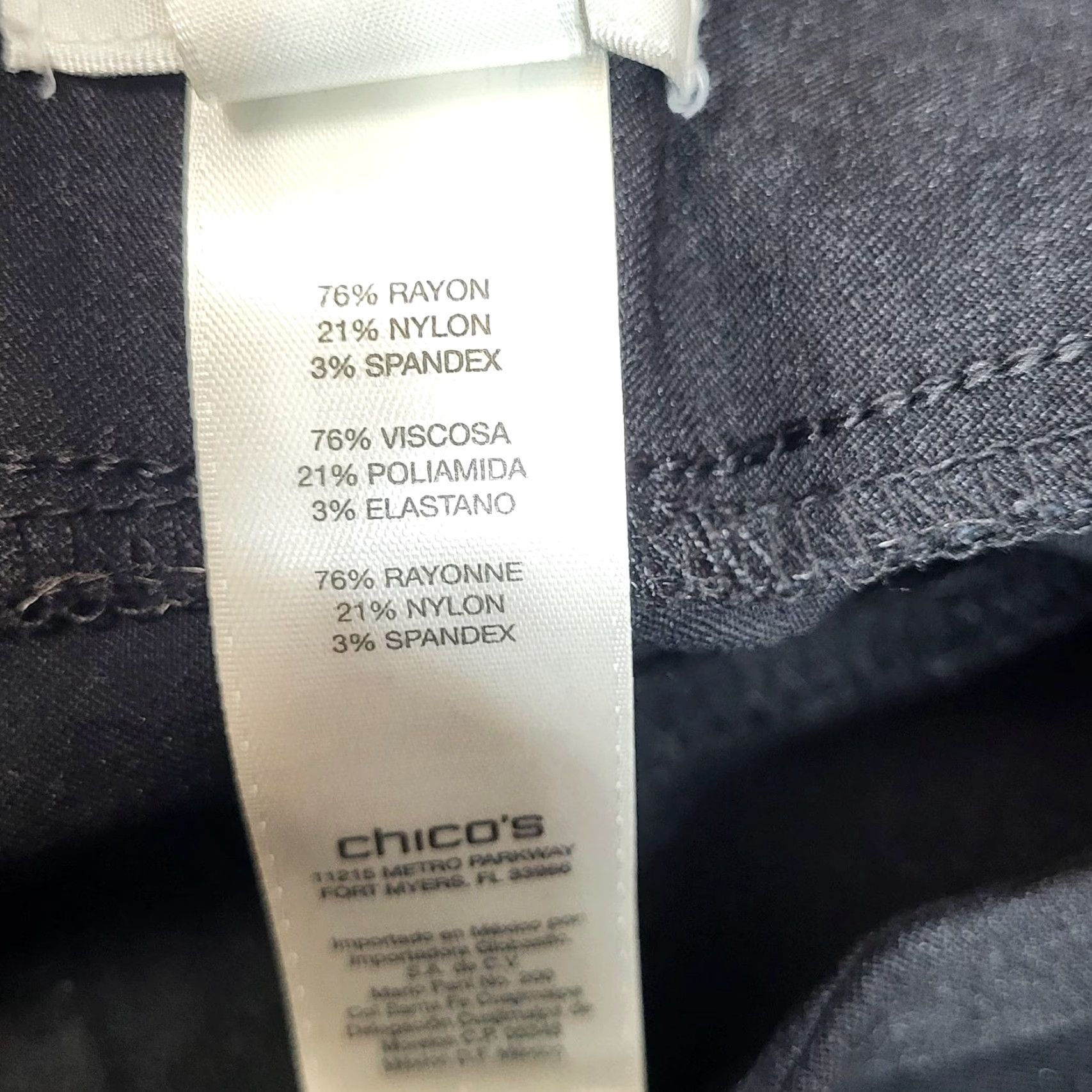 Vintage Chico's Chicos So Slimming Black Pants Size 10 Regular Pull On Pockets Womens Slim Ankle Size 32" / US 10 / IT 46 - 5 Thumbnail