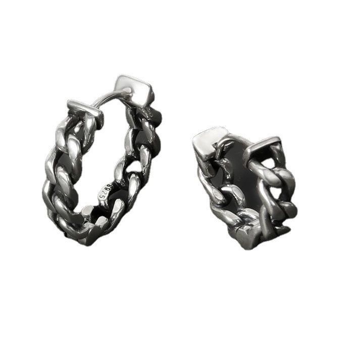 Jewelry × Sterling Silver Retro Earrings One Pairs Chrome Jewelry Size ONE SIZE - 4 Thumbnail