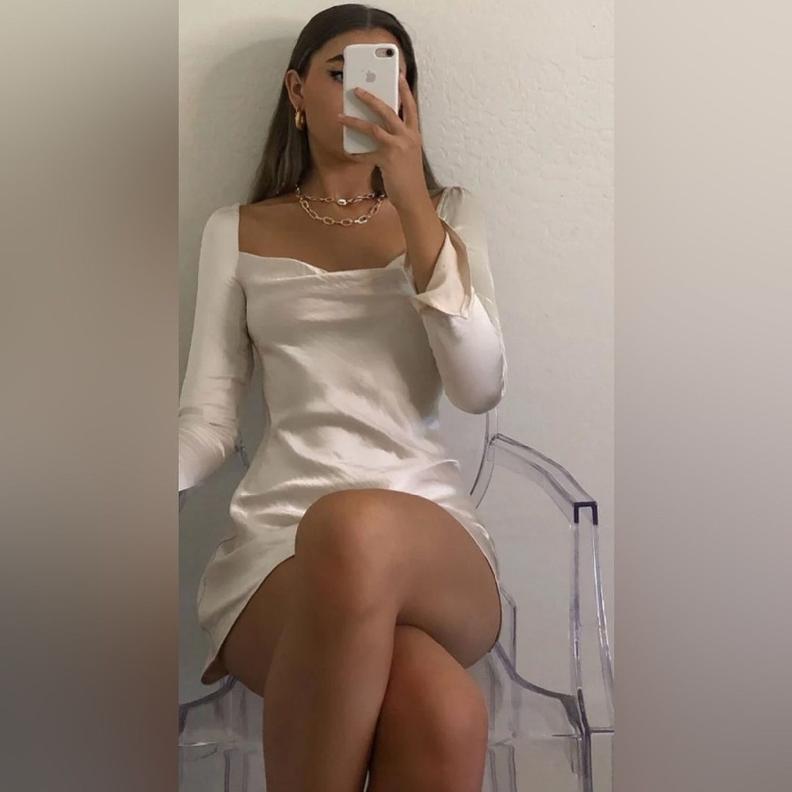 PRINCESS POLLY Princess Polly dress size 16 ivory satin NWOT Size XL / US 12-14 / IT 48-50 - 1 Thumbnail
