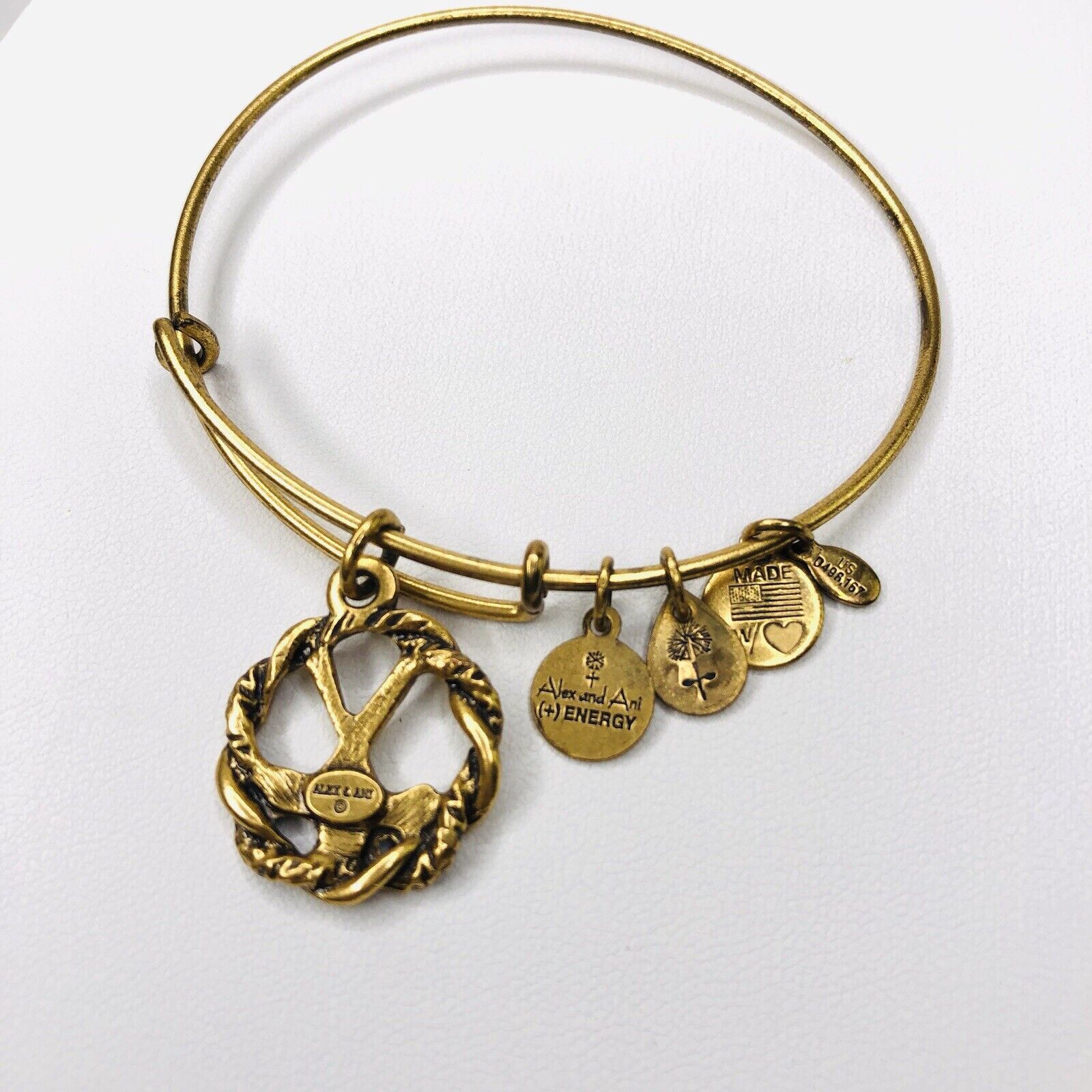 Other Alex and Ani Golf Ball Charm Bangle Goldtone Adjustable Size ONE SIZE - 4 Thumbnail