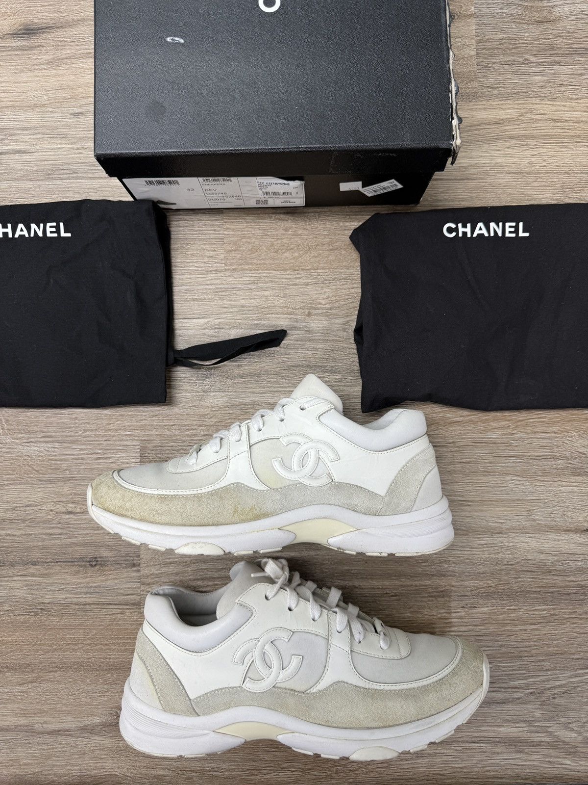 all white chanel runners