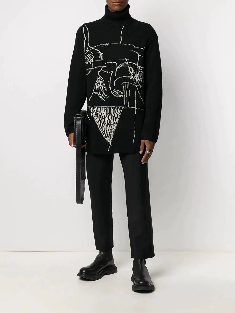 Yohji Yamamoto Yohji Yamamoto 20AW Abstract Knit Turtleneck Size US L / EU 52-54 / 3 - 1 Thumbnail