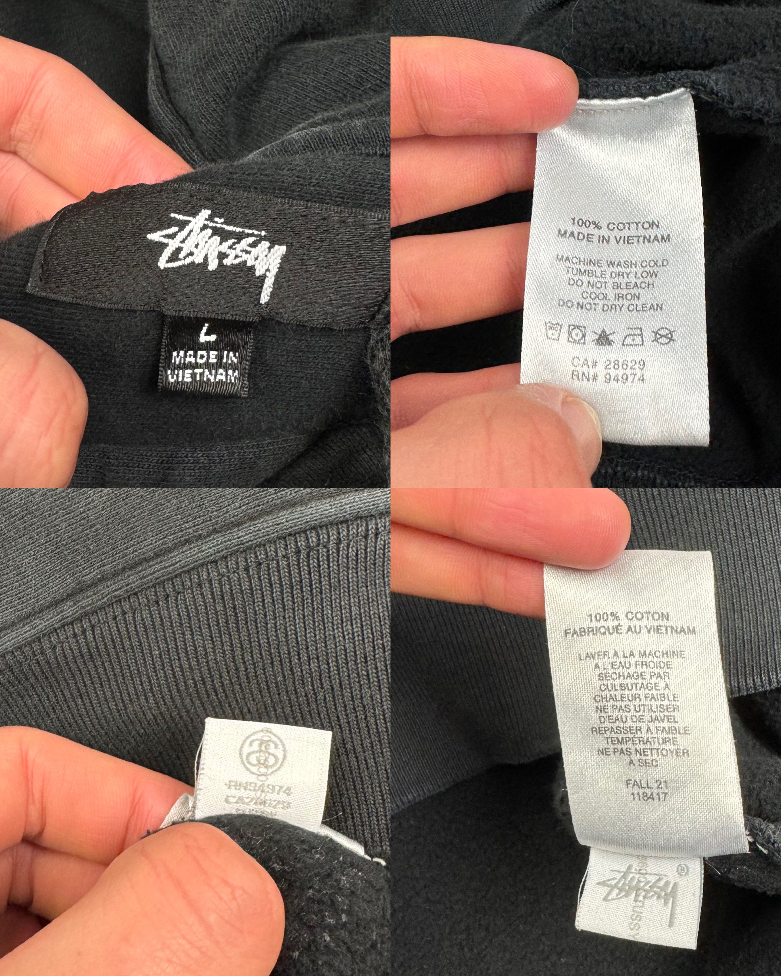 Stussy Stüssy Men's Black Cotton Fleece Lined Pullover Hoodie Large Size US L / EU 52-54 / 3 - 2 Thumbnail