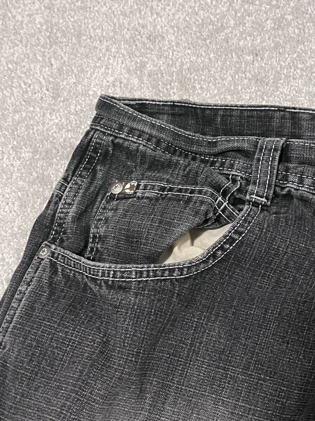 Other Black Baggy Jeans Size US 37 - 2 Thumbnail