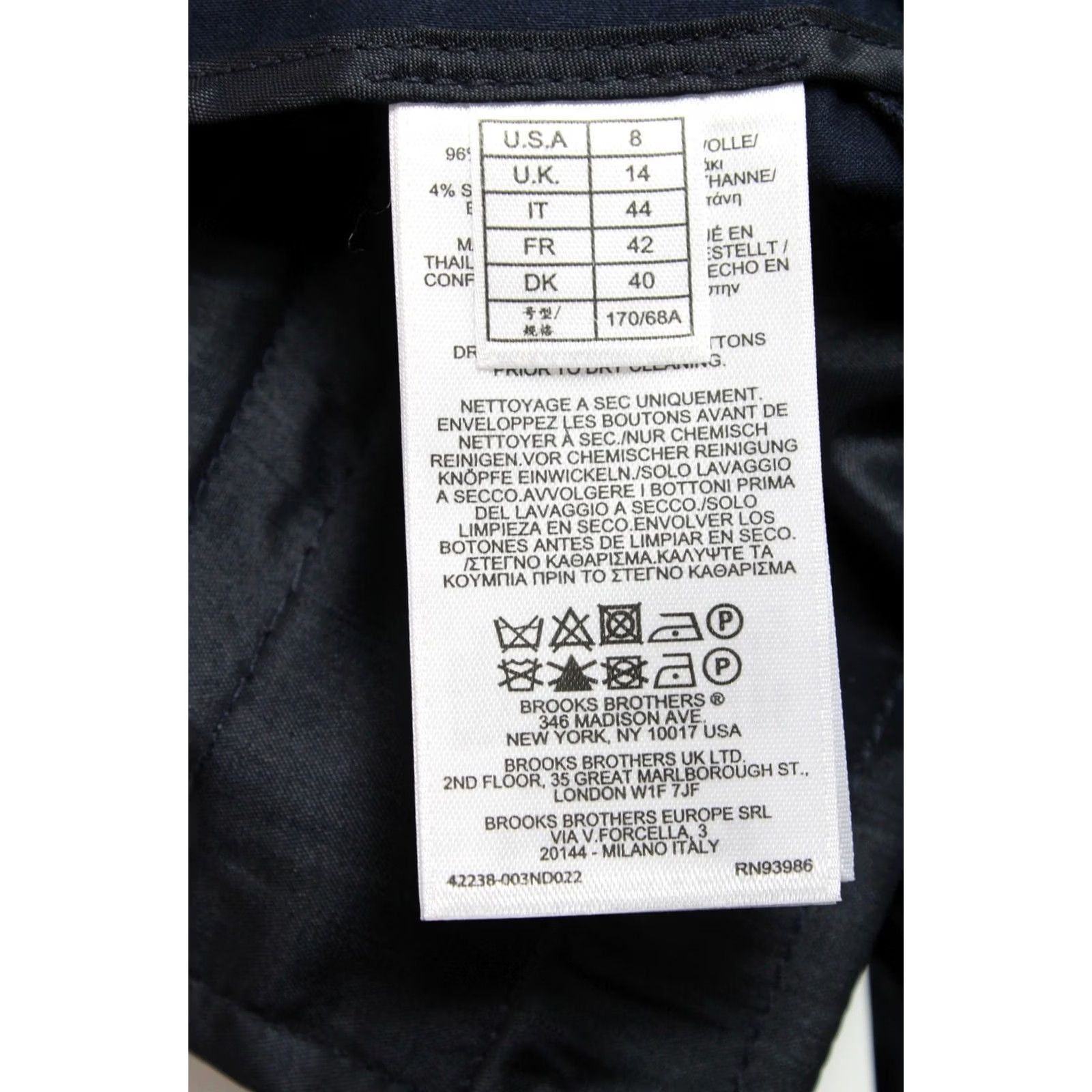 Brooks Brothers BROOKS BROTHERS Red Fleece Trousers Women UK 14 Straight Zip Dark Blue Trousers Size 36" / US 14 / IT 50 - 6 Thumbnail
