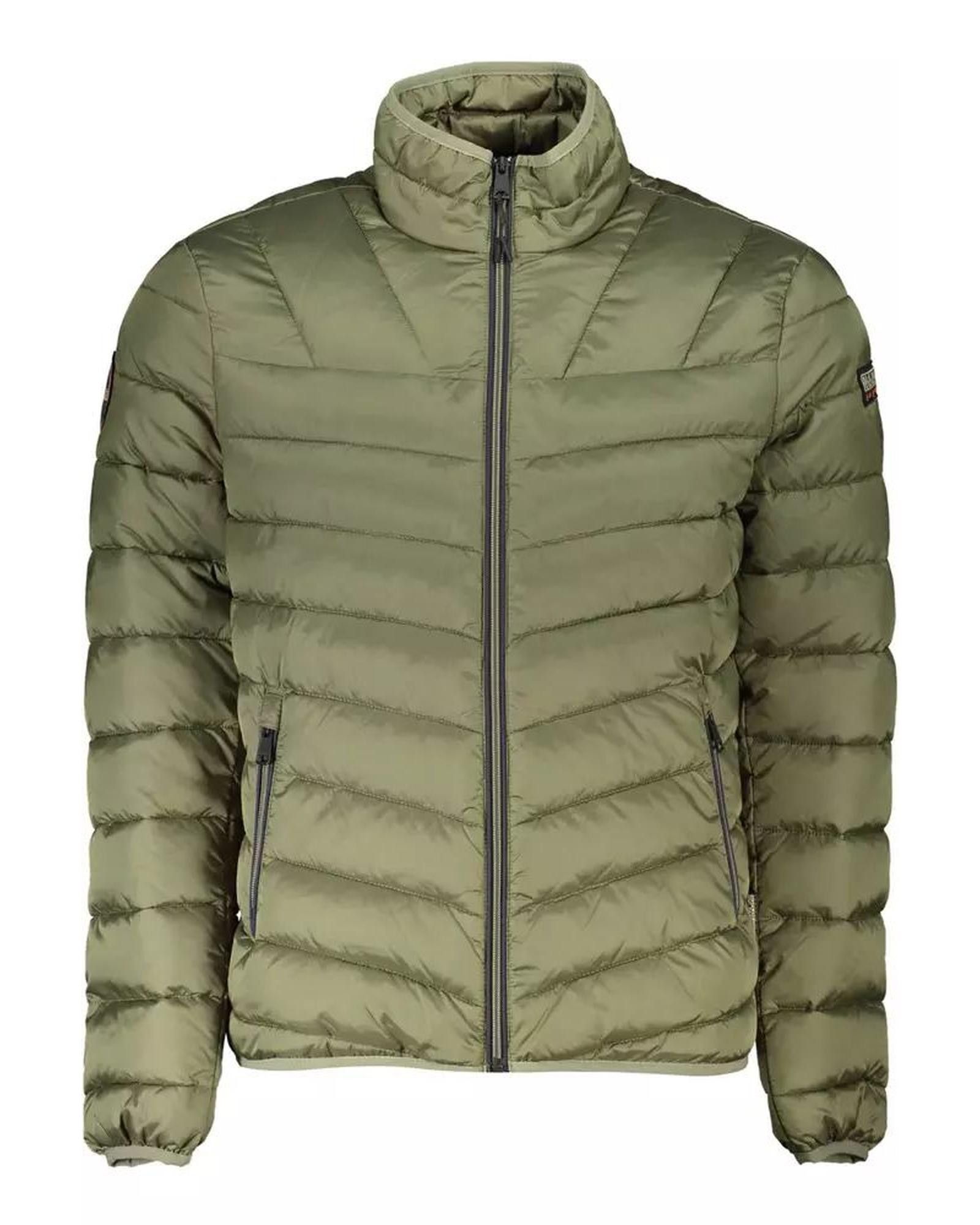 image of Napapijri Long-Sleeved Jacket With External And Internal Pockets in Green, Men's (Size Large)