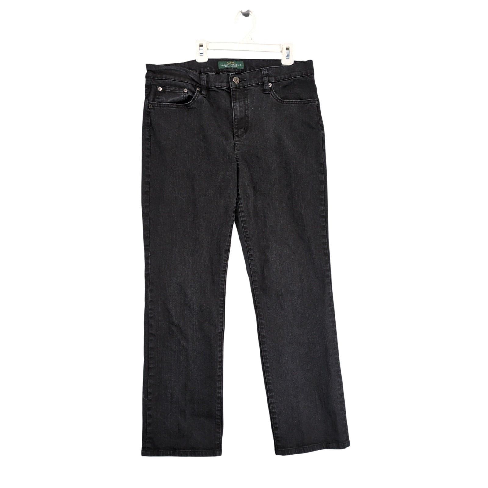 Ralph Lauren LRL Ralph Lauren Women's 12 Black Classic Straight Leg Jeans Size 34" / US 12 / IT 48 - 1 Thumbnail