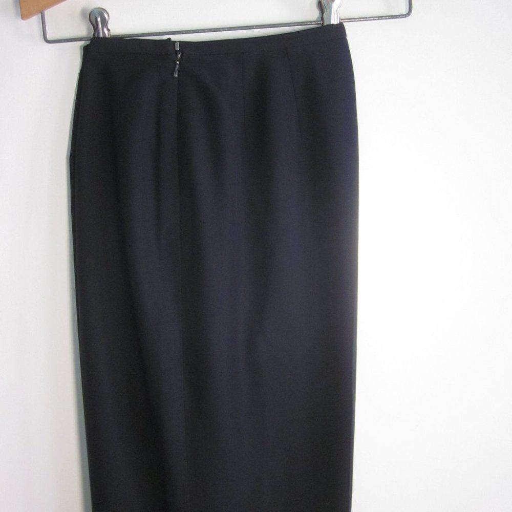Good Worth & Co. Worth Silk Wide Leg Trousers Black/ Very Dark Navy Blue Drap Size 28" / US 6 / IT 42 - 11 Thumbnail