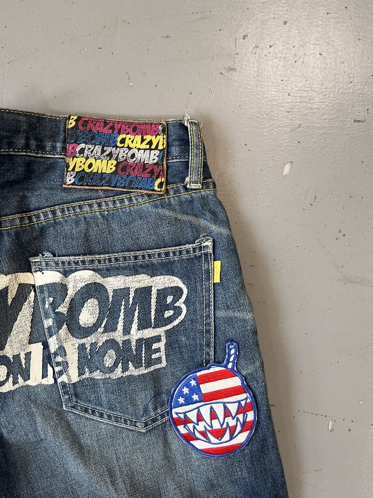 Designer × Vintage Vintage crazy bomb SpellOut distressed denim Size US 30 / EU 46 - 10 Thumbnail