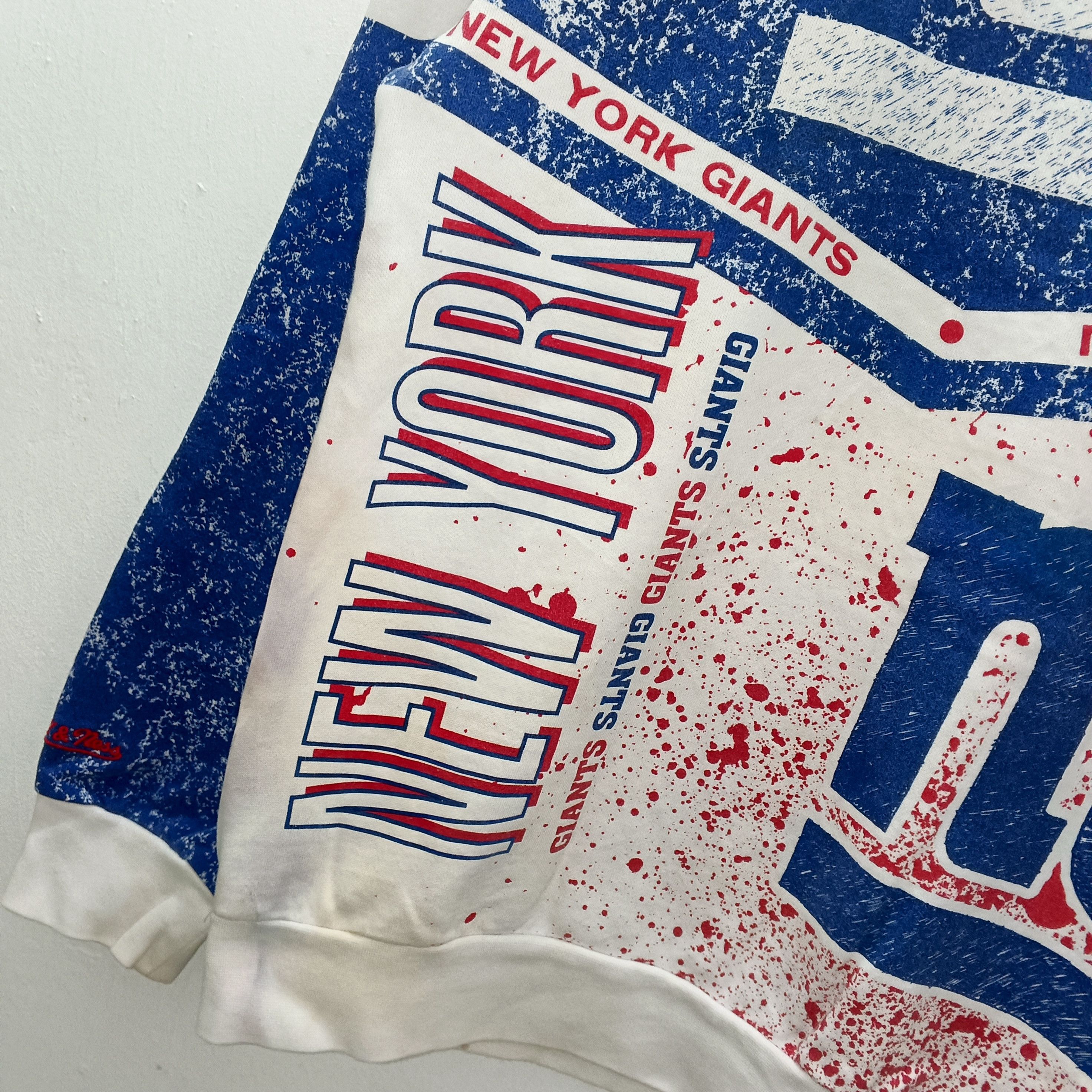 Mitchell & Ness Vintage AOP NFL Throwback Giants New York Crewneck Size S Size US S / EU 44-46 / 1 - 4 Thumbnail