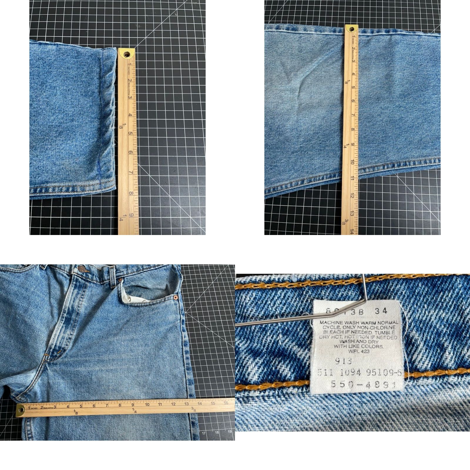 Levi's VINTAGE Levi's Jeans Tapered Fit 550 Men's 37 x 27 Blue 90s Grunge Retro Size US 37 - 8 Thumbnail