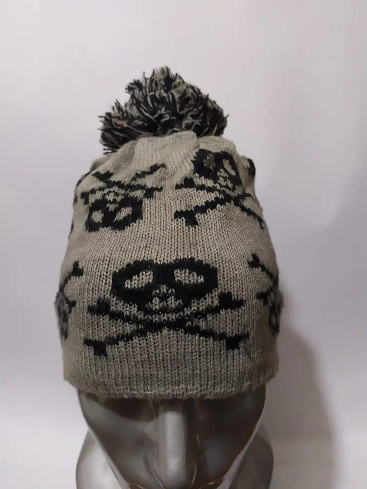 Handmade Unknown Fullprint Skull Beanie Punk Bondage design hats Size ONE SIZE - 3 Thumbnail
