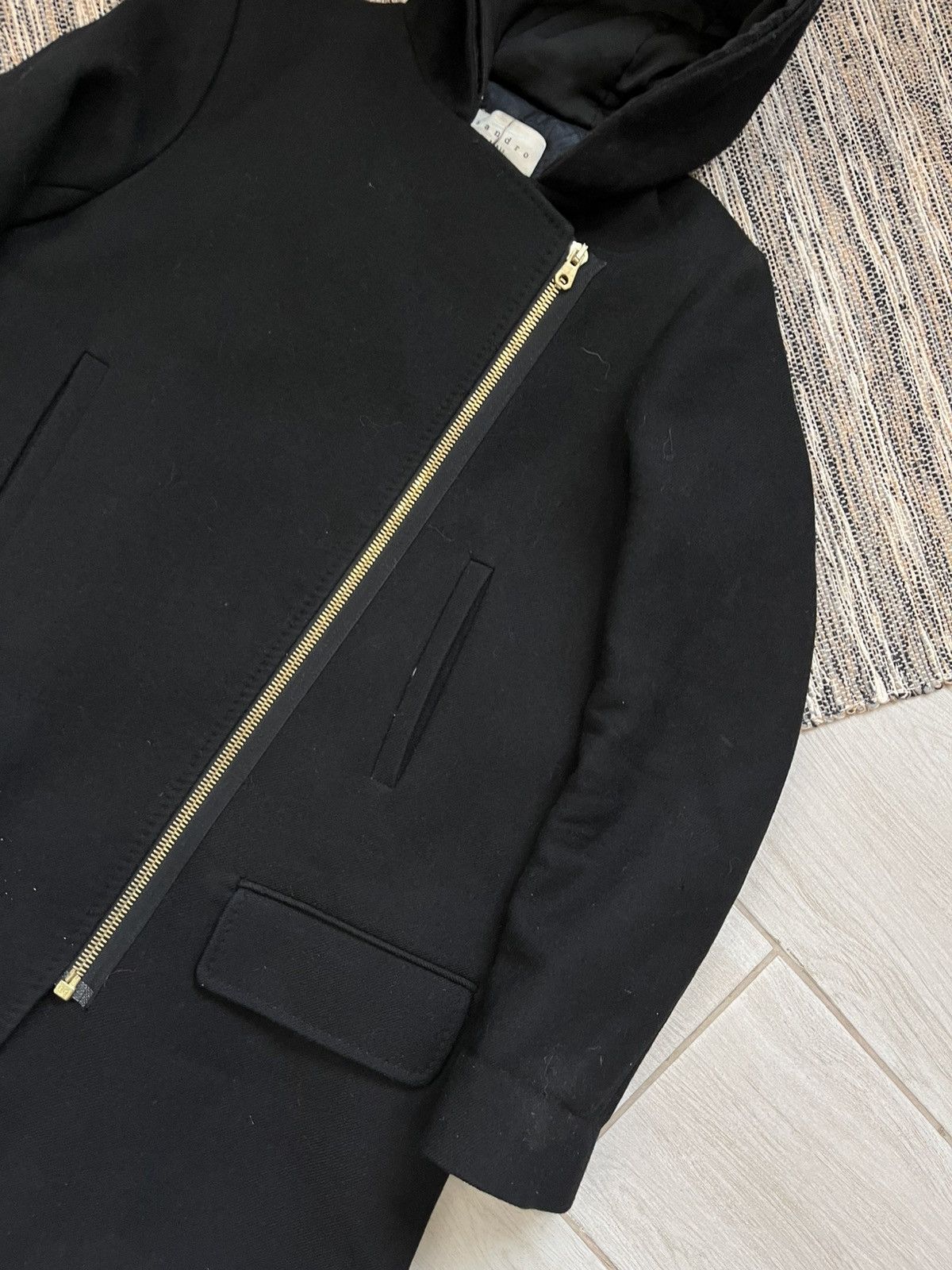 Sandro Sandro Wool Coat Black parka insulated luxury minimalistic Size XS / US 0-2 / IT 36-38 - 7 Thumbnail