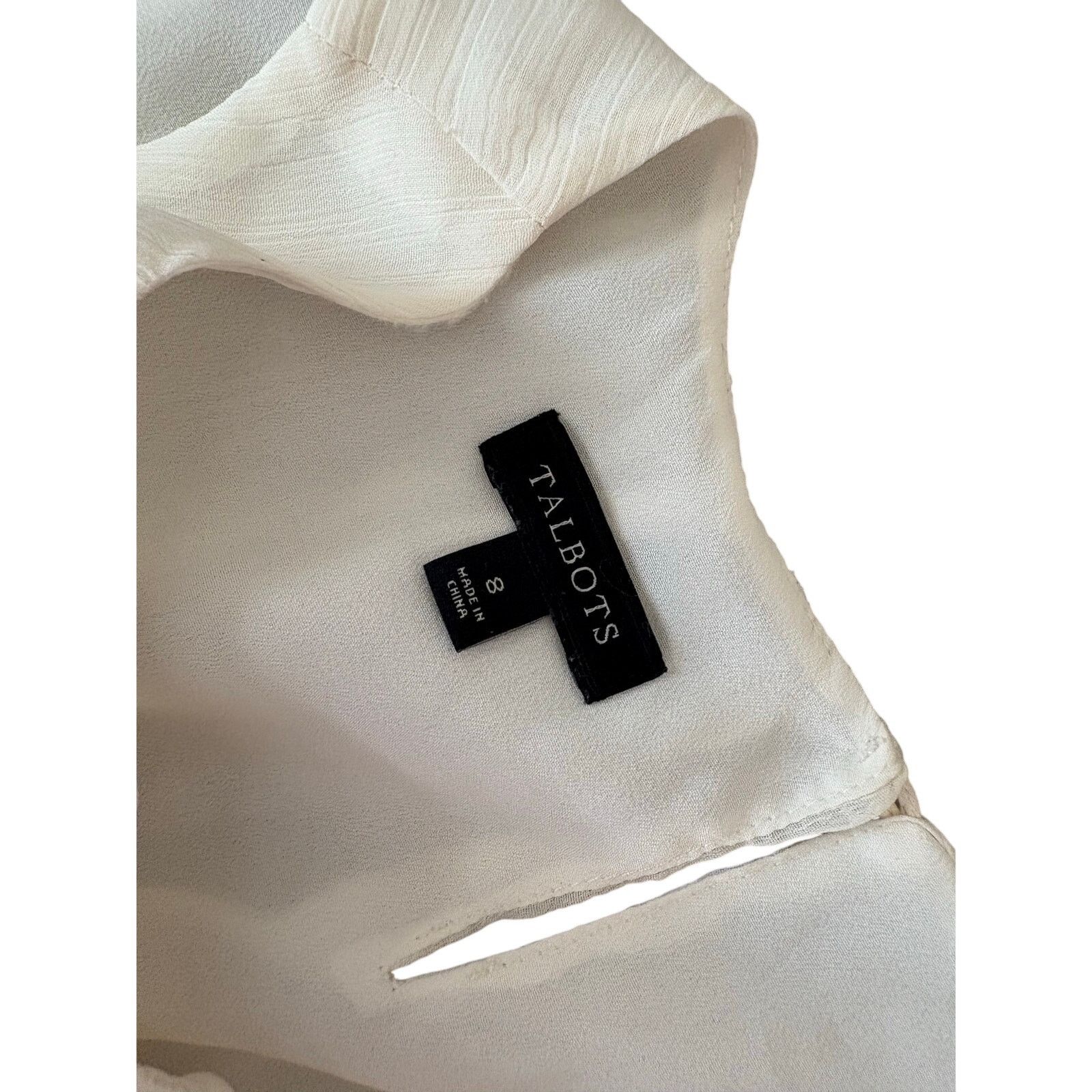 Other Talbots Cream Sleeveless Circle Flutter Blouse 8 Glam Size M / US 6-8 / IT 42-44 - 2 Thumbnail
