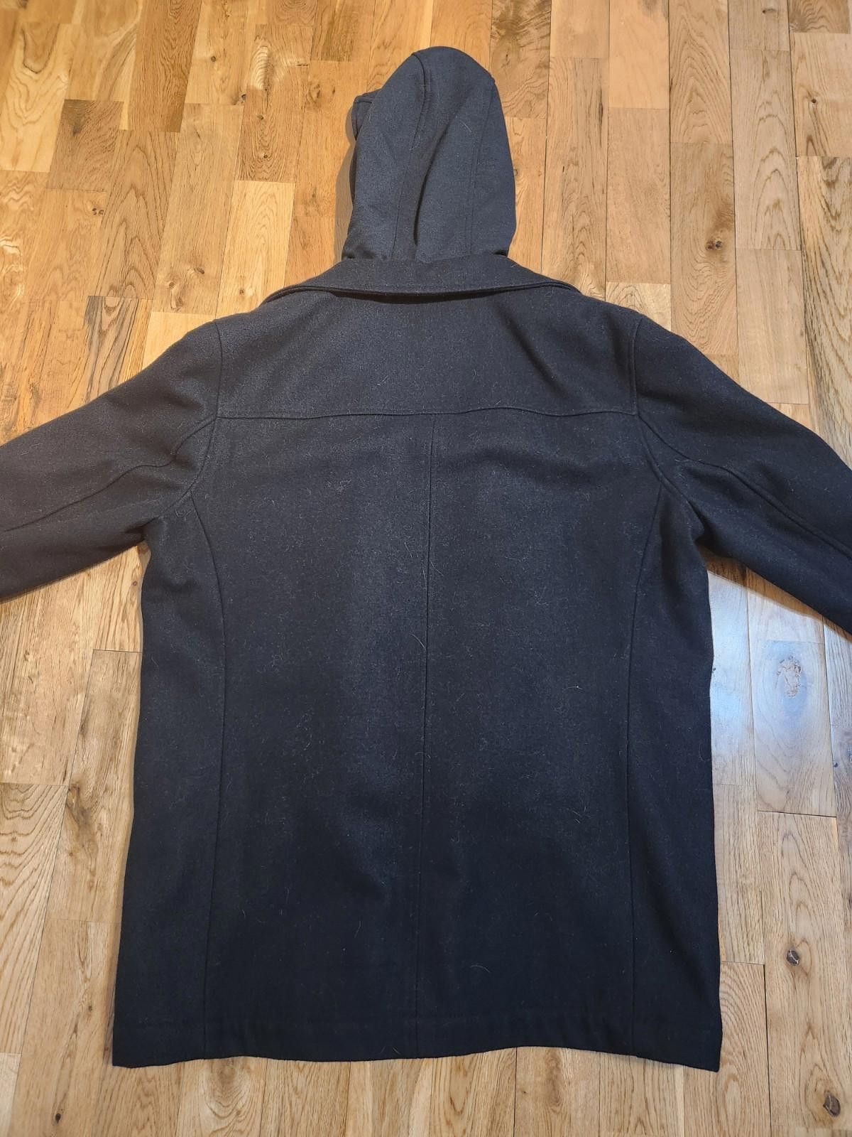 Designer Buffalo David Bitton Wool Coat Black Men's Medium Size US M / EU 48-50 / 2 - 5 Thumbnail
