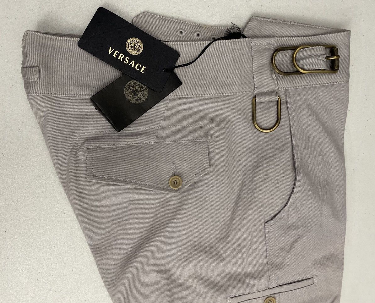 Versace Versace 🇮🇹 Smoke Purple Twill Brass Buckle Cargo Pants 50 NEW Size US 34 / EU 50 - 18 Thumbnail