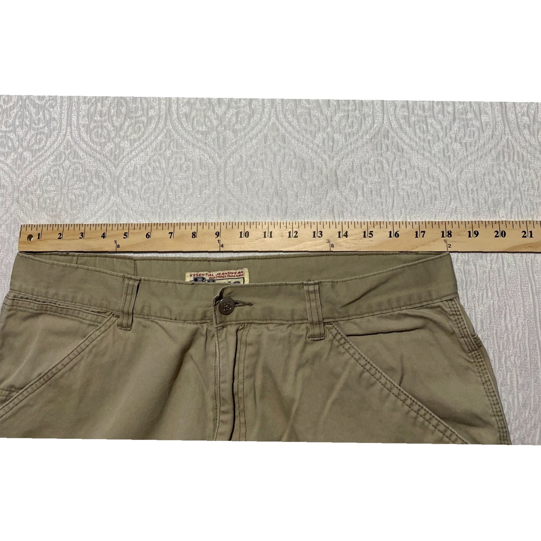 Vintage Re News Mens XL Carpenter Shorts Khaki Tan Cotton Twill Relaxed Workwear Cargo Utility Outdoor Casual Shoes? Size US 35 - 5 Thumbnail