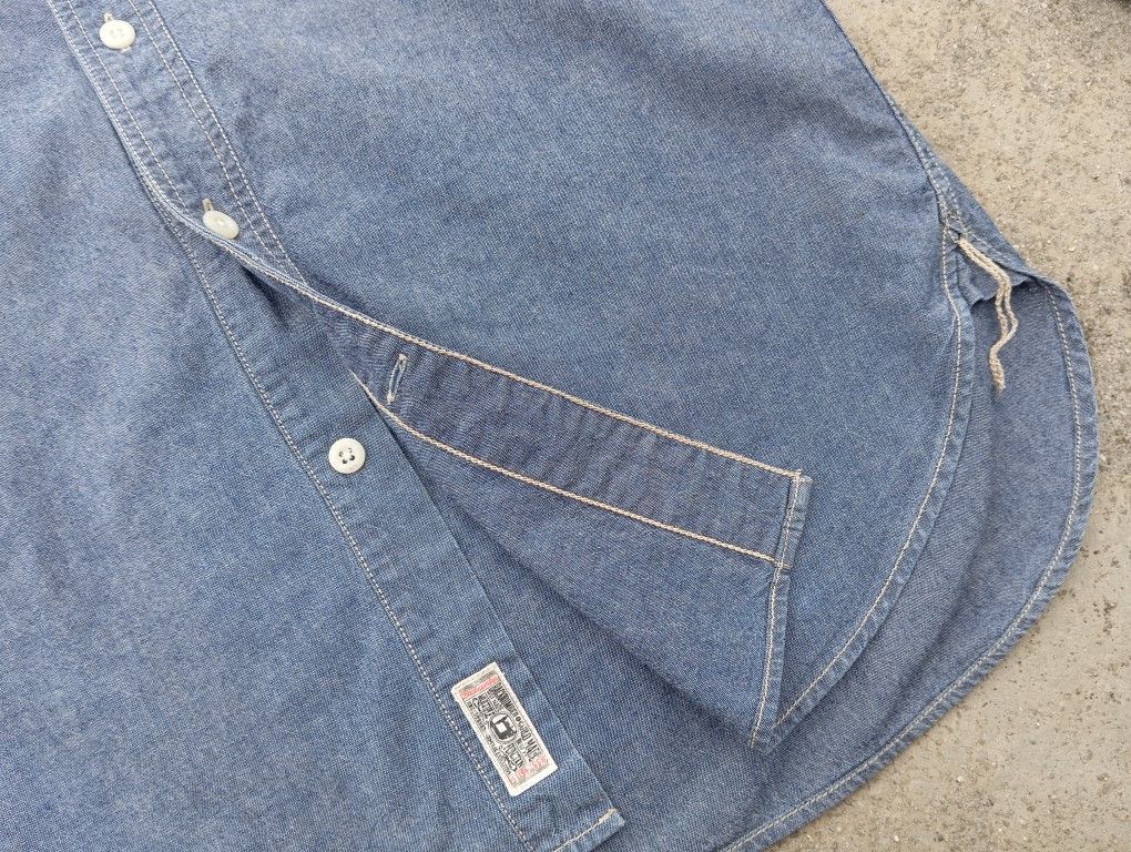 Japanese Brand Chambray Indigo & Double Pocket shirt 🎌 Size US L / EU 52-54 / 3 - 4 Thumbnail