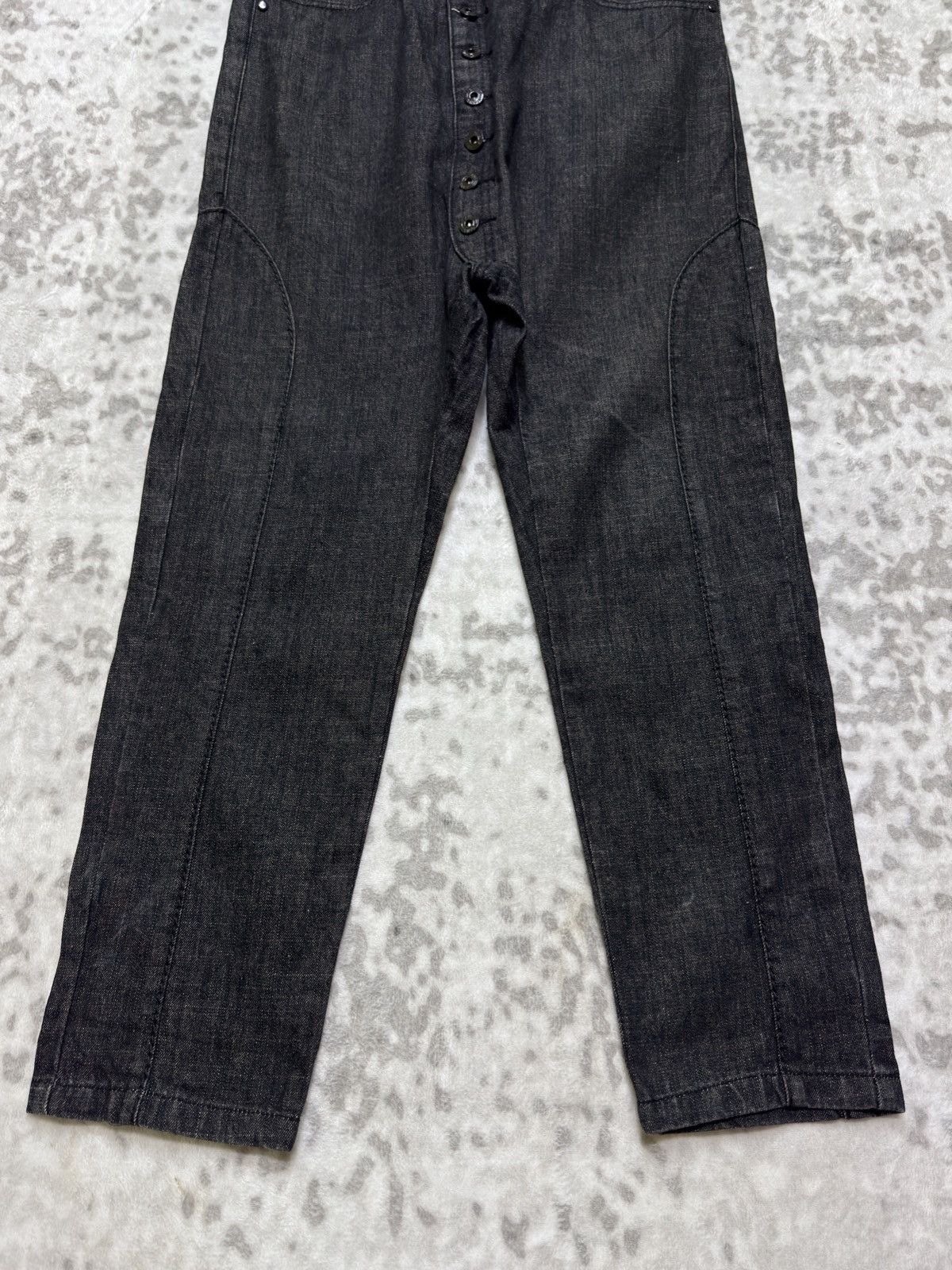 Japanese Brand CONTRACTE Long Rise Crotch Panel Denim Avant Garde Pants Size US 32 / EU 48 - 6 Thumbnail