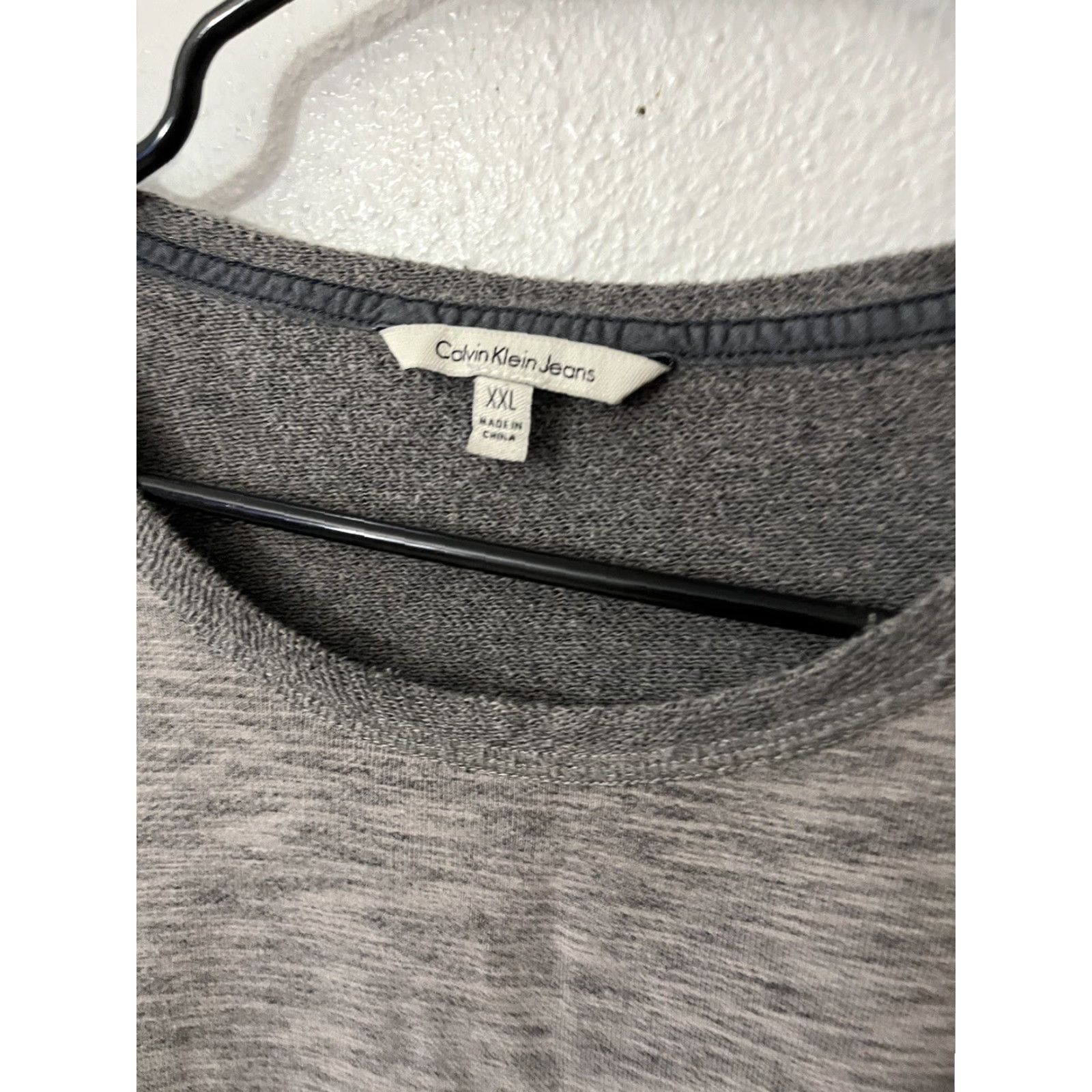 Calvin Klein VINTAGE Calvin Klein Crew Neck Sweater Shirt Mens 2XL Gray Knit 100% Cotton Classic Logo, 90s? Size US XXL / EU 58 / 5 - 2 Thumbnail
