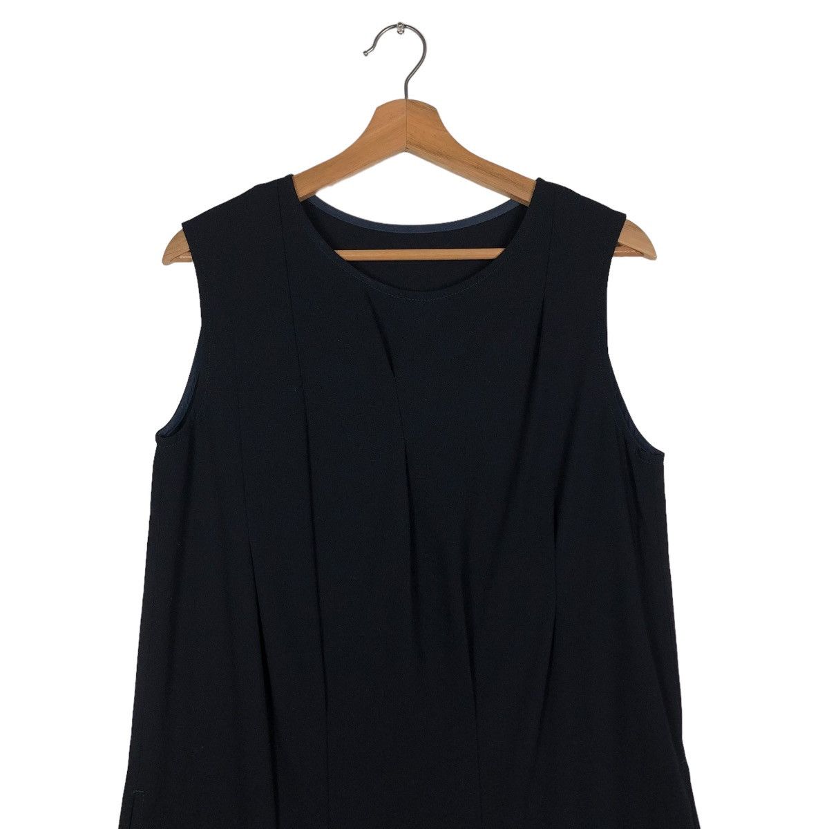 Yohji Yamamoto 🔥RICH BLACK LONG BLOUSE SLEEVELESS Y’S YOHJI YAMAMOTO Size M / US 6-8 / IT 42-44 - 3 Thumbnail