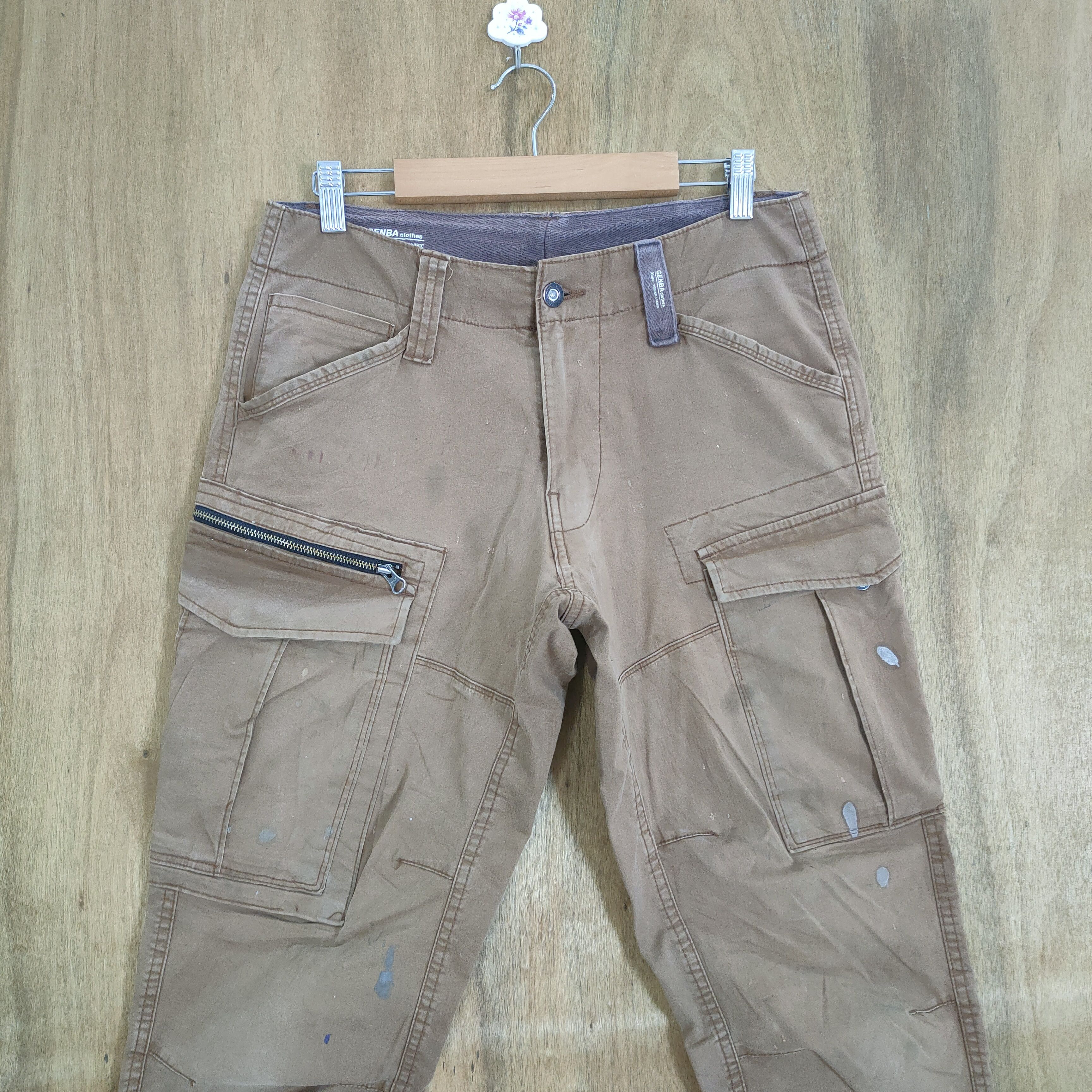 Japanese Brand VINTAGE GENBA BROWN FADED CARGO PANTS Size US 30 / EU 46 - 2 Thumbnail