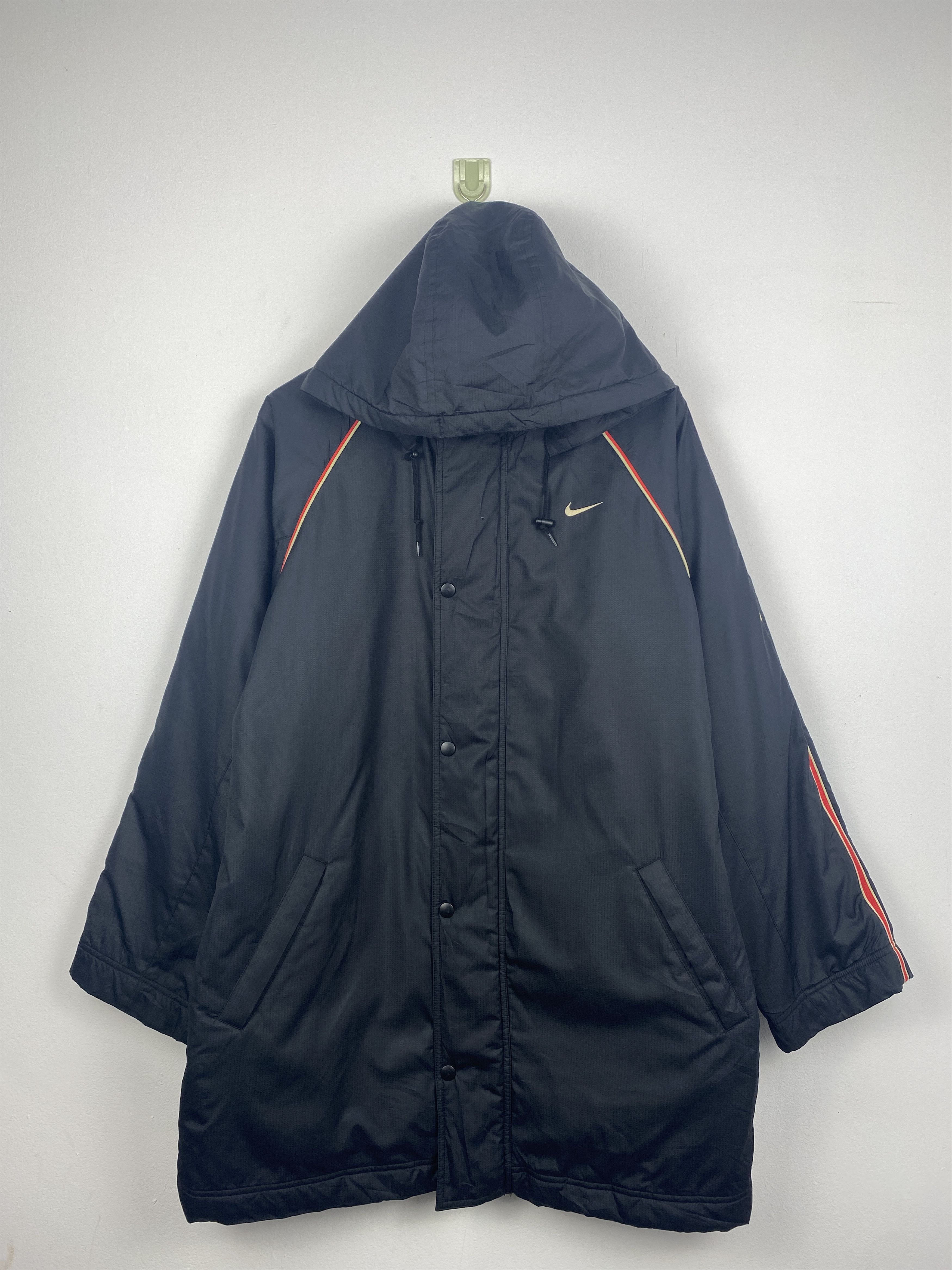 Nike Vintage 90s Nike Zipper Up Long Jacket Black Size US M / EU 48-50 / 2 - 1 Thumbnail