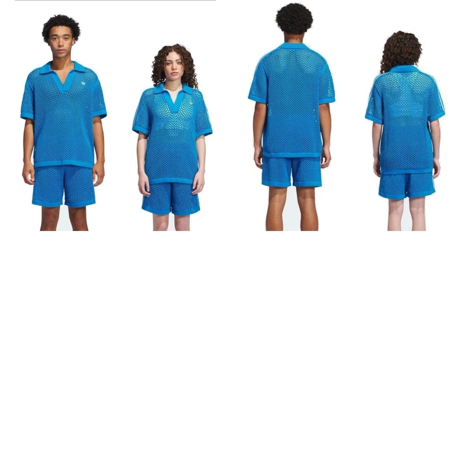 Adidas adidas CLOT Polo Crochet Bright Blue JE9592 Unisex Shirt M Size US M / EU 48-50 / 2 - 9 Thumbnail