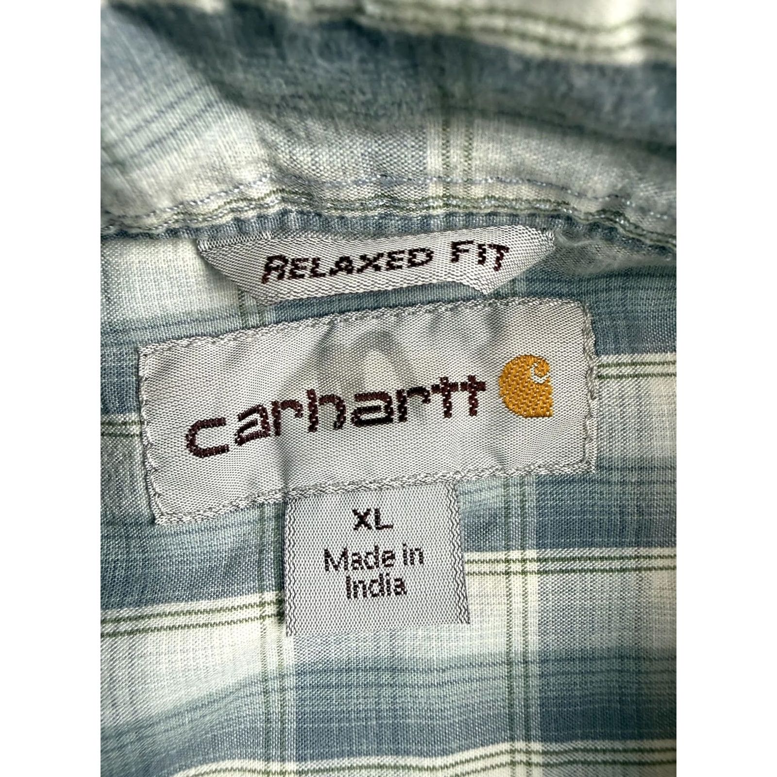 Carhartt Carhartt Shirt Mens XL Blue Plaid Short Sleeve Button-Front Workwear Outdoor Size US XL / EU 56 / 4 - 3 Thumbnail