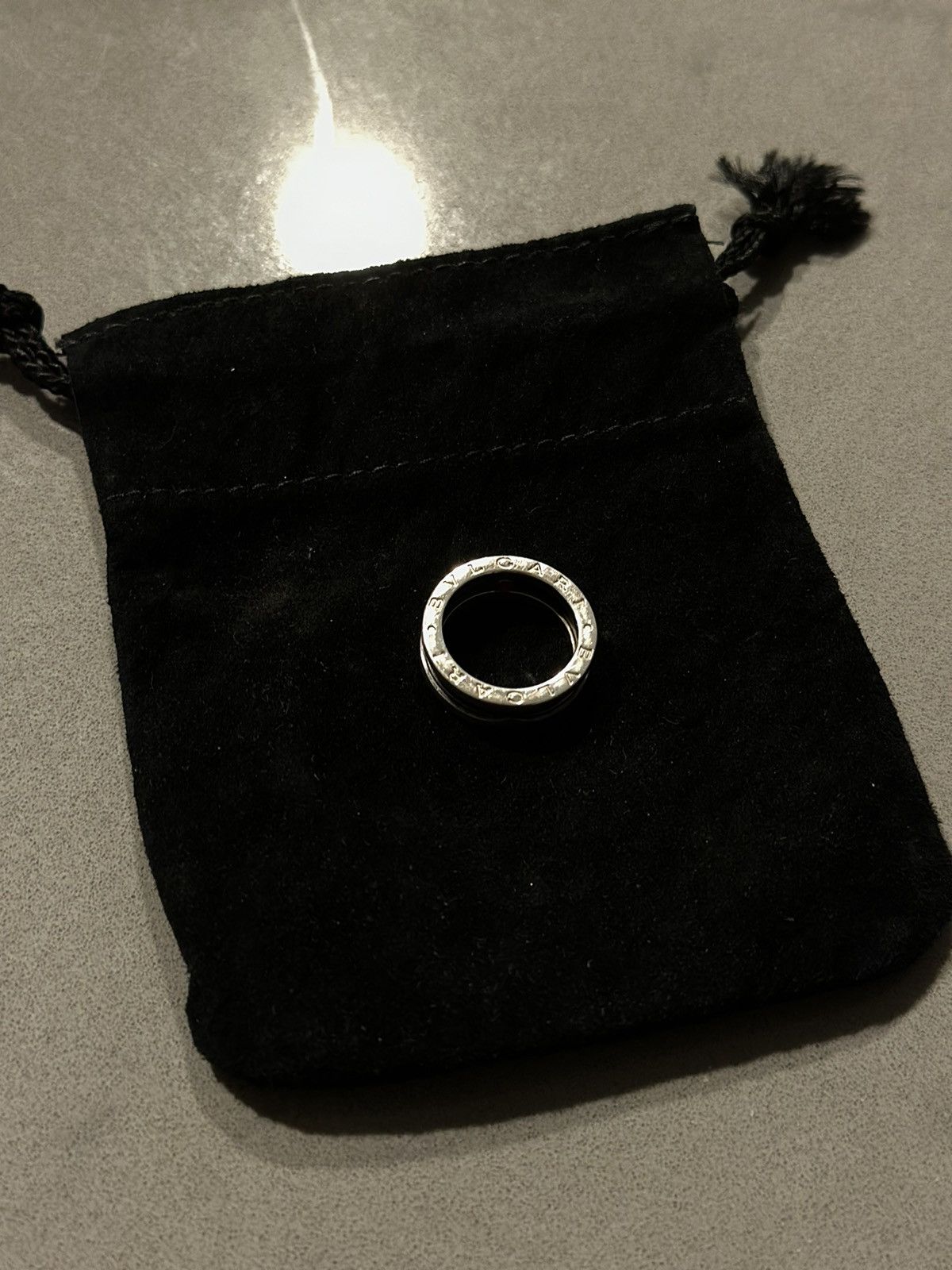 Bvlgari Bvlgari Save the Children Silver and Black Ceramic Ring Size ONE SIZE - 3 Thumbnail