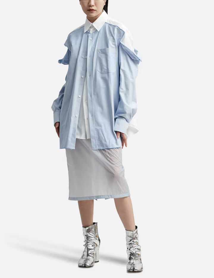 Maison Margiela o1y0625 Midi Skirt in Light Blue Size 27" / US 4 / IT 40 - 4 Thumbnail