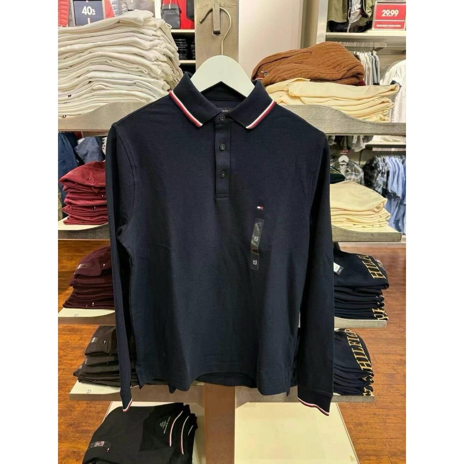 Tommy Hilfiger New Tommy Hilfiger Men Regular Fit Wicking Long Sleeve Polo Size US M / EU 48-50 / 2 - 1 Thumbnail