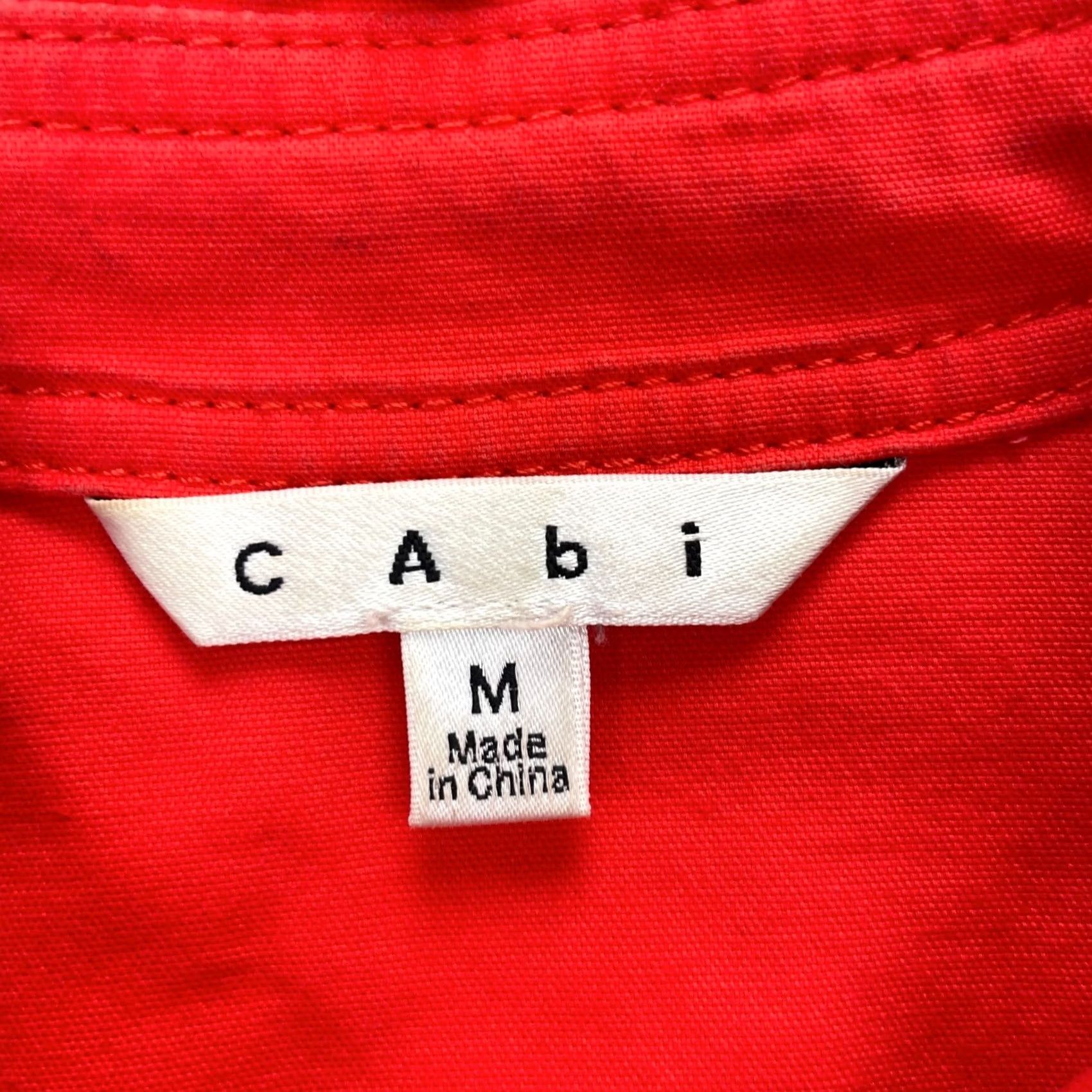 Vintage Cabi Jacket Womens M Red Military Coat Button Back Ruffle Short Sleeve Pocket Breathable Collared Pockets Dressy Casual Workwear CD 727? Size M / US 6-8 / IT 42-44 - 3 Thumbnail