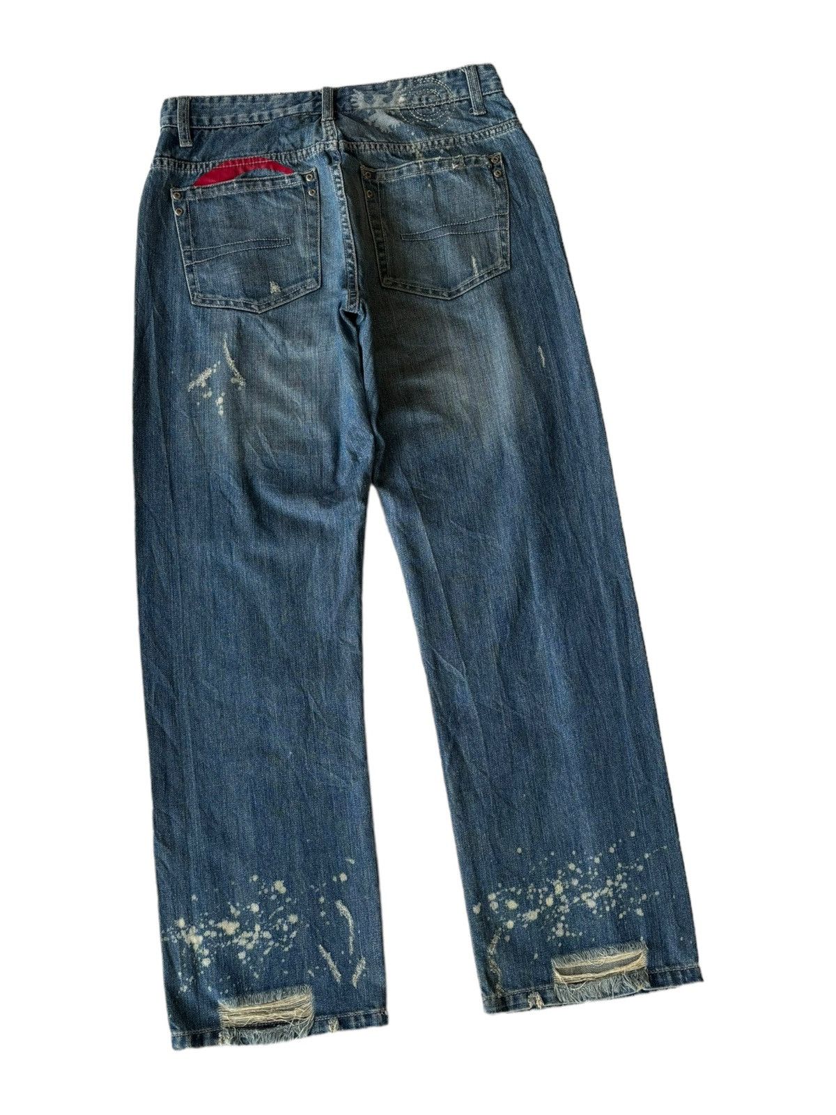 JNCO VINTAGE CAFFEINE DENIM WIDE BAGGY JEANS DISTRESS Size US 30 / EU 46 - 4 Thumbnail
