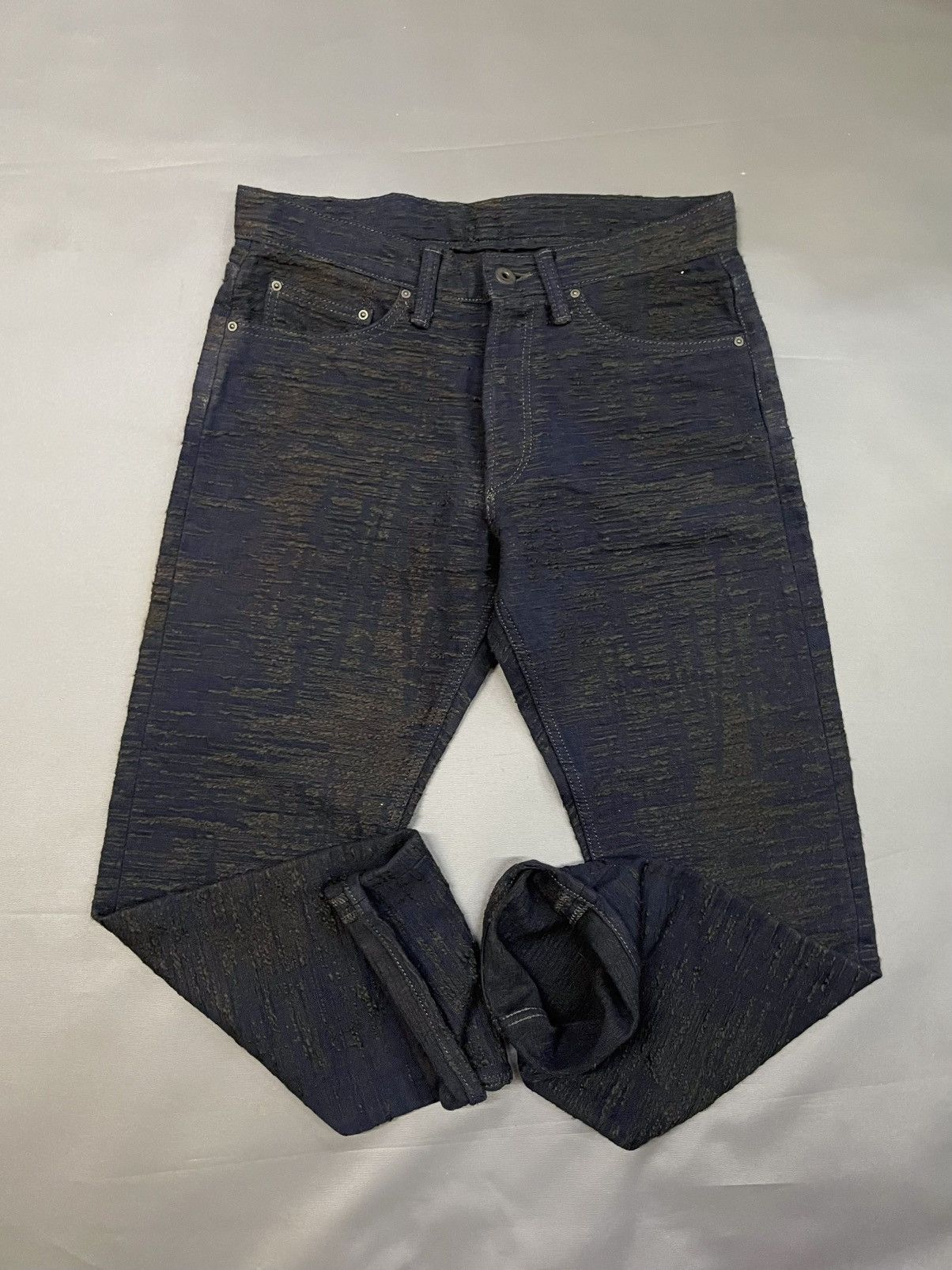 Issey Miyake × Le Grande Bleu (L.G.B.) ISSEY MIYAKE DENIM SASHIKO MIYAKE STUDIO DESIGNER JEANS Size US 33 - 10 Thumbnail