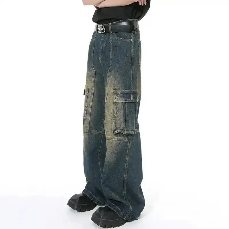 Japanese Brand Gradient Color Jeans Multi-pocket Zipper Baggy Denim Cargo Size US 32 / EU 48 - 4 Thumbnail