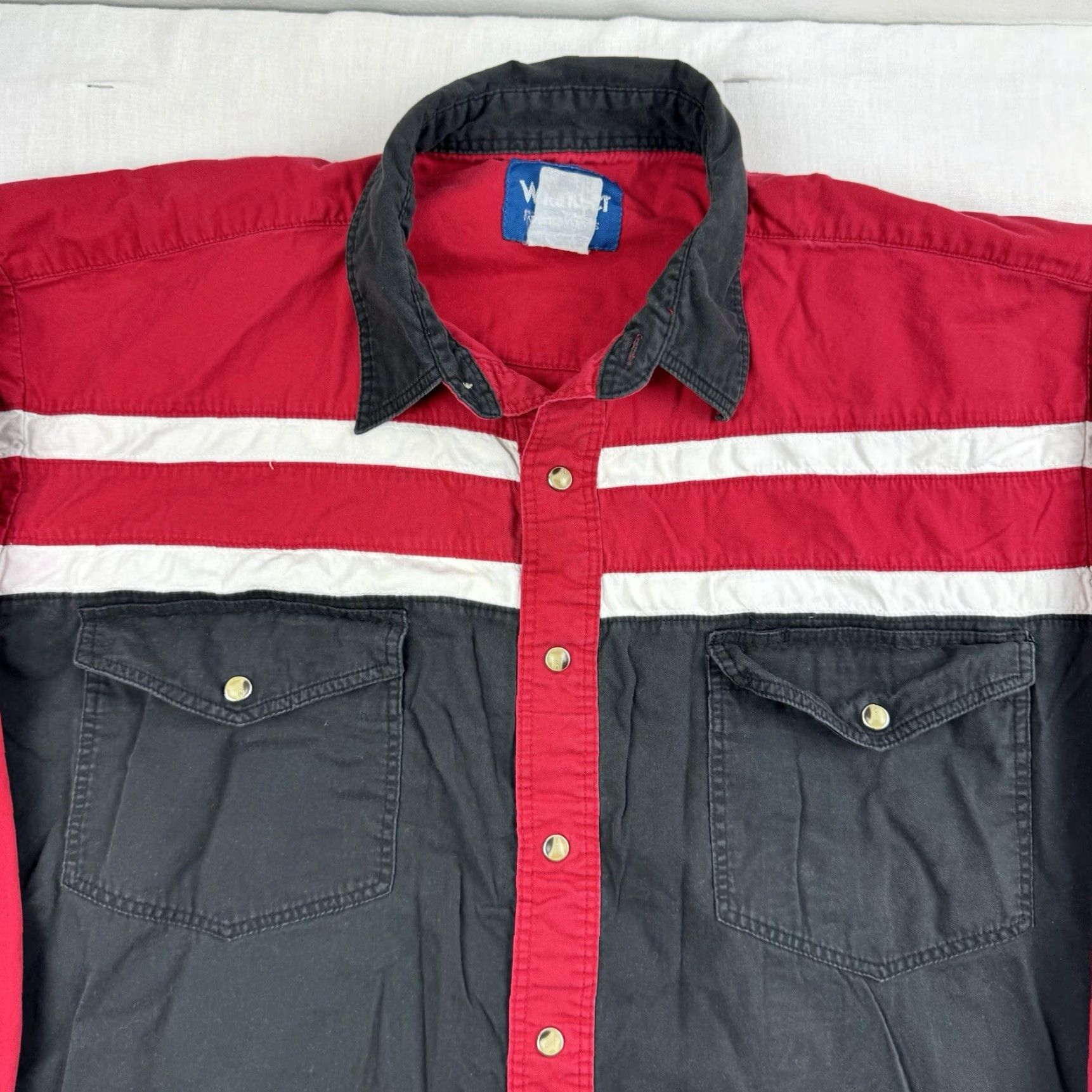 Wrangler Vintage Wrangler Western Shirt Men XL Black Striped Cowboy Rodeo 90s Long Sleeve Snap Button-Up Size US XL / EU 56 / 4 - 2 Thumbnail