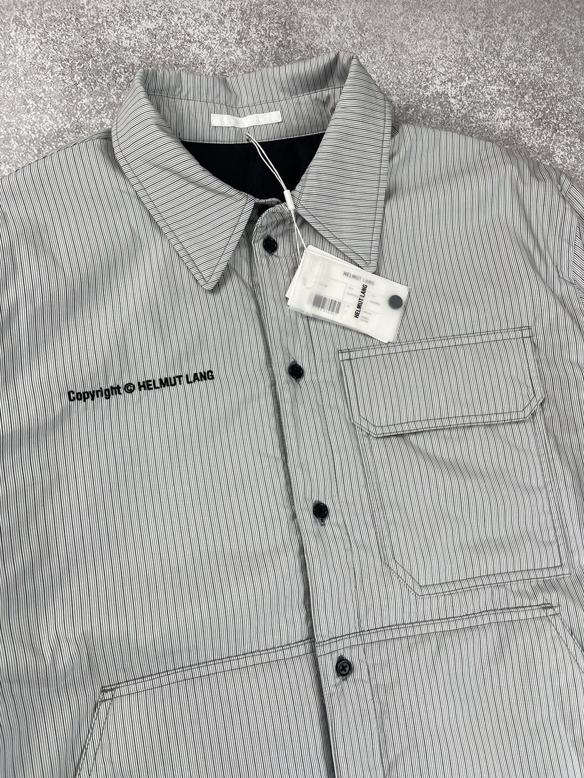 Helmut Lang Helmut Lang Striped Button Up Shirt Jacket Size L Size US L / EU 52-54 / 3 - 6 Thumbnail